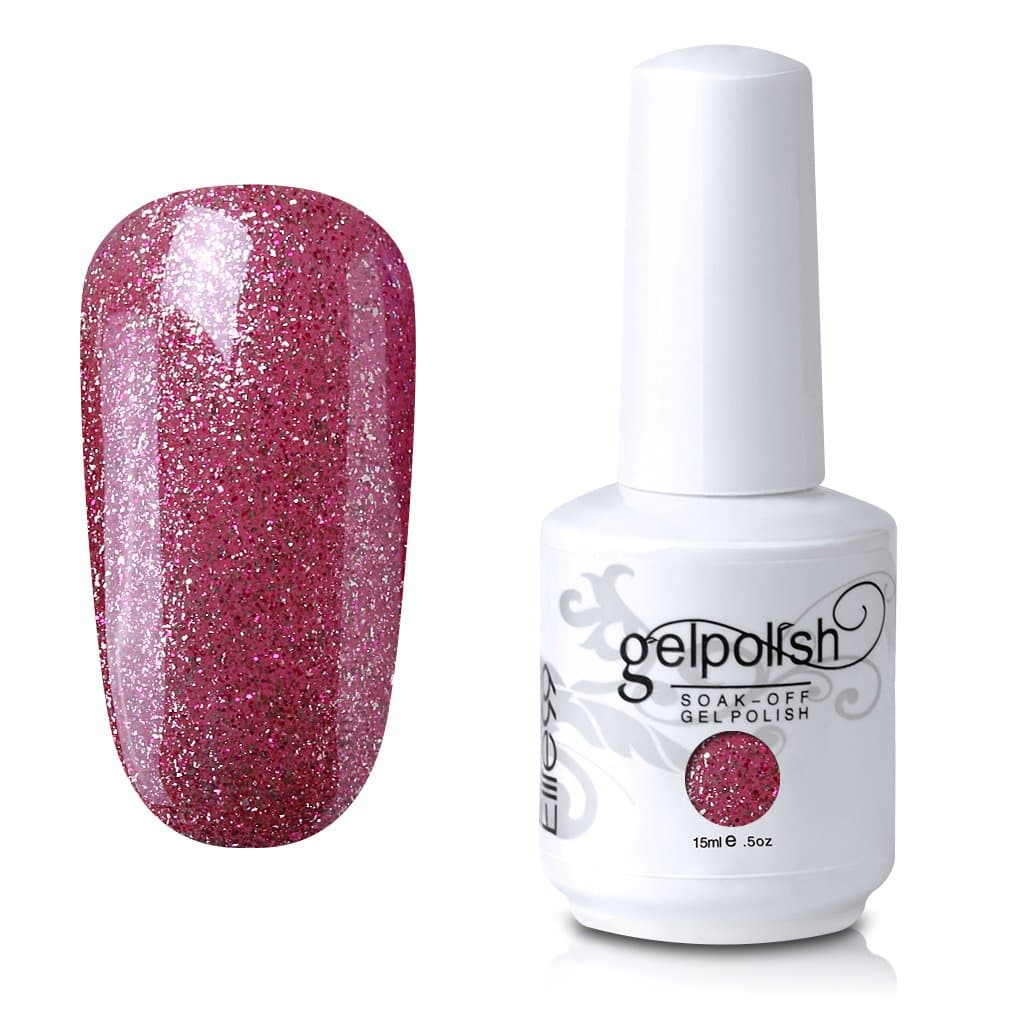 Elite99 Soak-Off UV LED Gel Polish Nail Art Manicure Lacquer Glitter Shell Pink 232 15ml