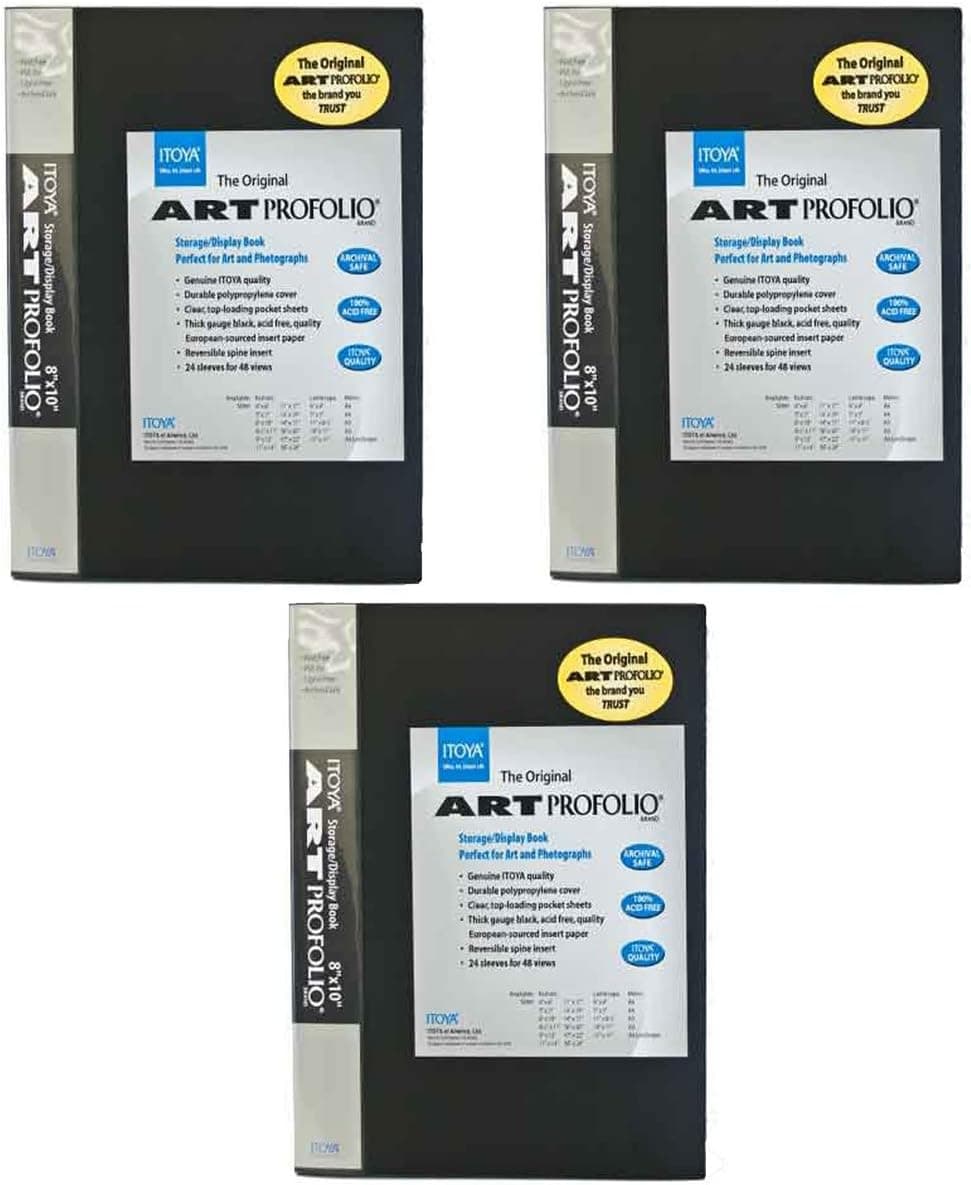 Itoya Art Profolio Original Storage/Display Book 8 x 10, 24 Pages Pack of 3