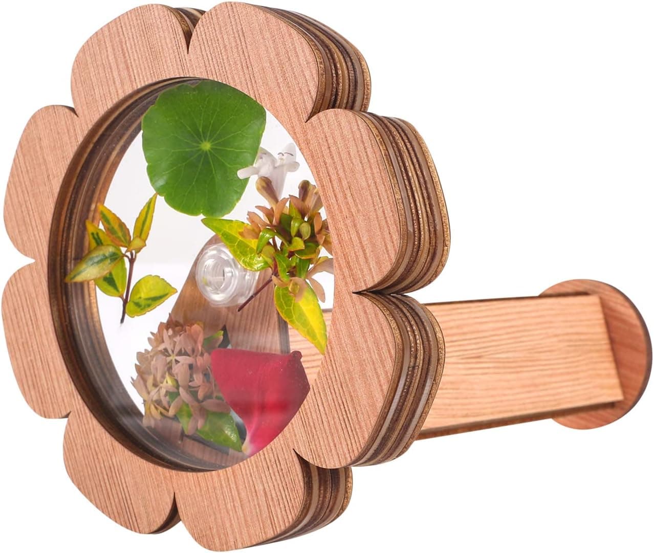 vidonio Natural DIY Kaleidoscope Kit, New Wooden Magic Rotating Kaleidoscope Making Set for Nature Lovers, Best Gift, Outdoor Classic Handmade Education Toys for Kids (1 Pcs Flower)