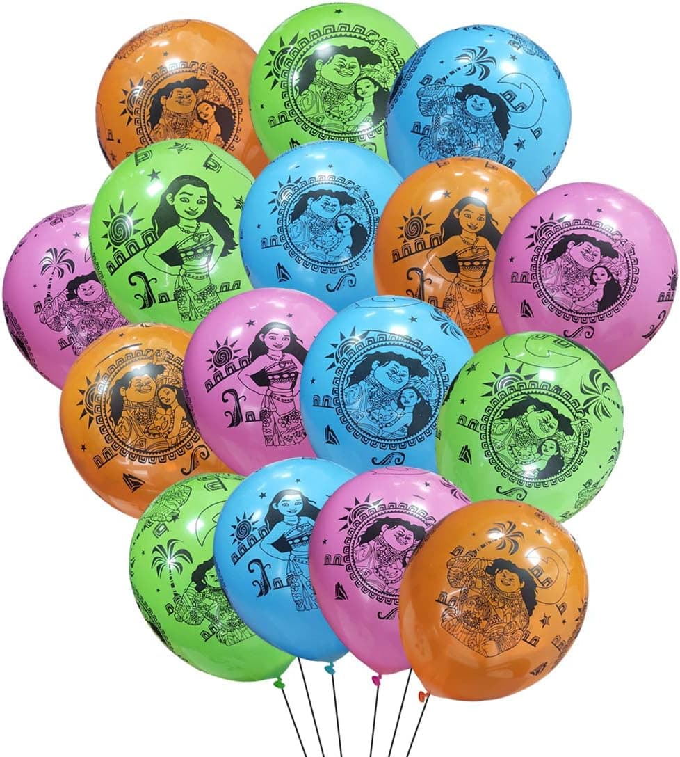 24pcs Moana balloons, Moana theme party supplies, 12-inch latex balloons for children's birth day party