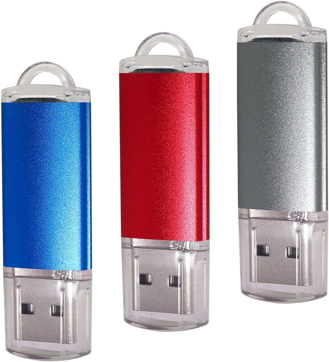 XinwaY 16GB USB 2.0 Flash Drive Thumb Drives Memory Stick Jump Drive Zip Drive,3 Pack Mixed Colors: Blue Red Gray