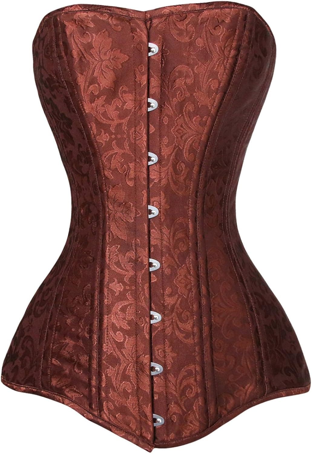 Charmian Women's 26 Steel Boned Cotton Long Torso Hourglass Body Shaper Corset