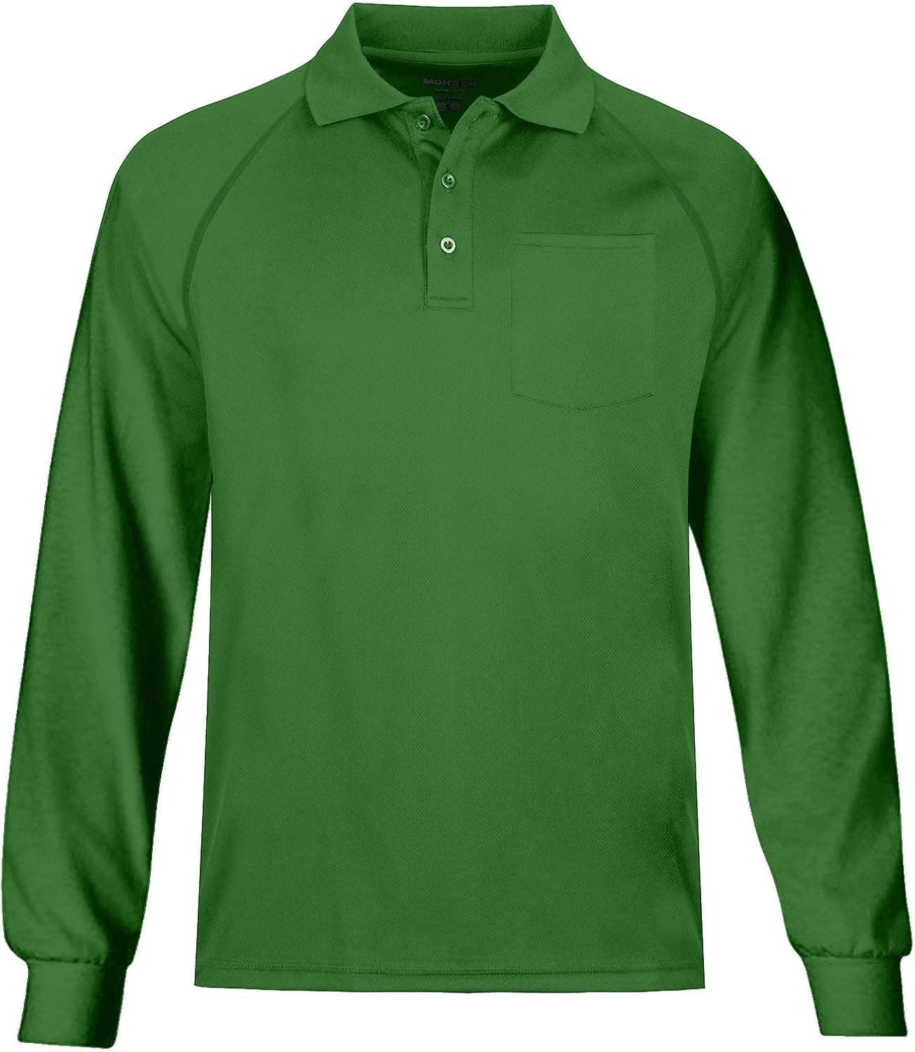 MOHEEN Men's Long/Short Sleeve Polo Shirt Golf Shirt Quick Dry Performance Solid Athletic Casual Tennis T-Shirts with Pocket