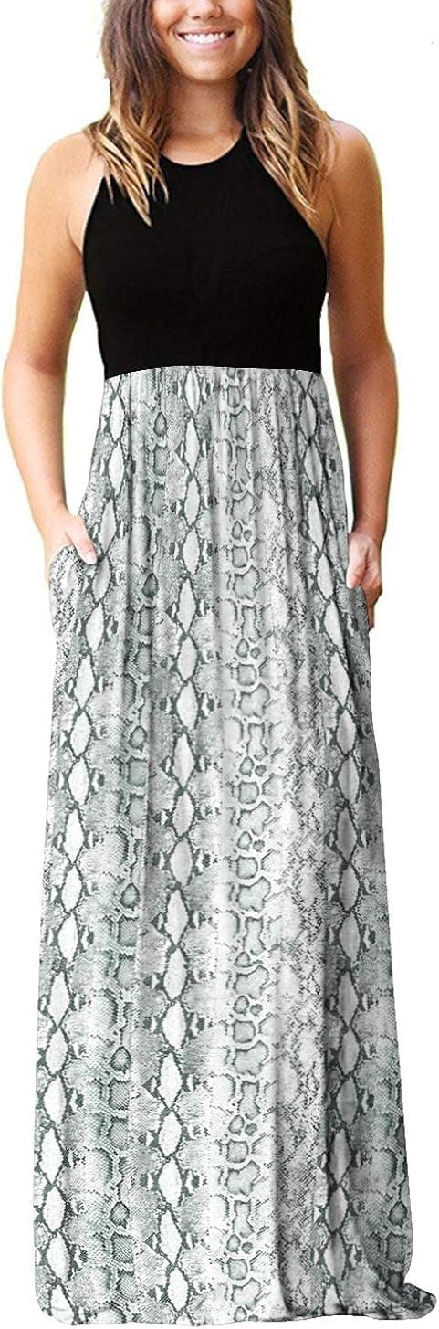 PCEAIIH Women Long Sleeve Loose Plain Maxi Pockets Dresses Casual Long Dresses