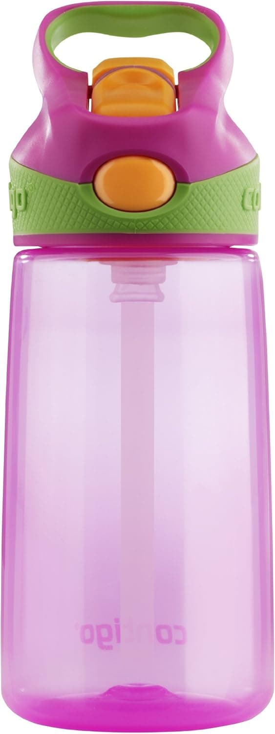 Contigo Autospout Straw Kids Striker Water Bottle, Pink