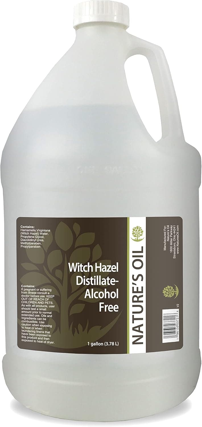 Nature's Oil Distillate-Alcohol Free Witch Hazel, Fragrance Free (1 Gallon)