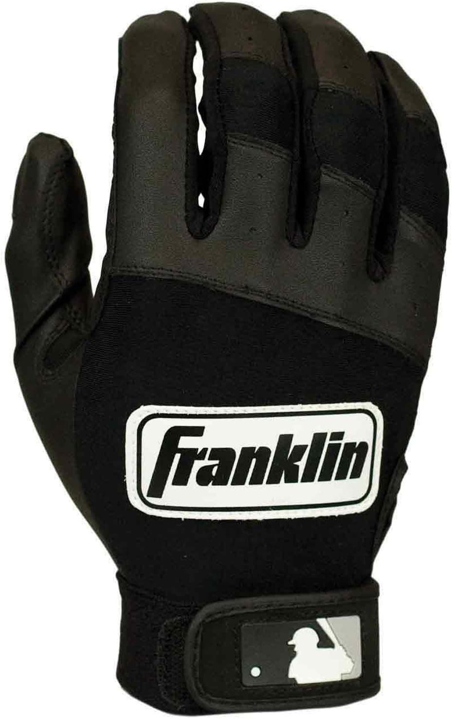 Franklin Sports MLB Youth Classic Series Batting Gloves, X-Small, Black/Black