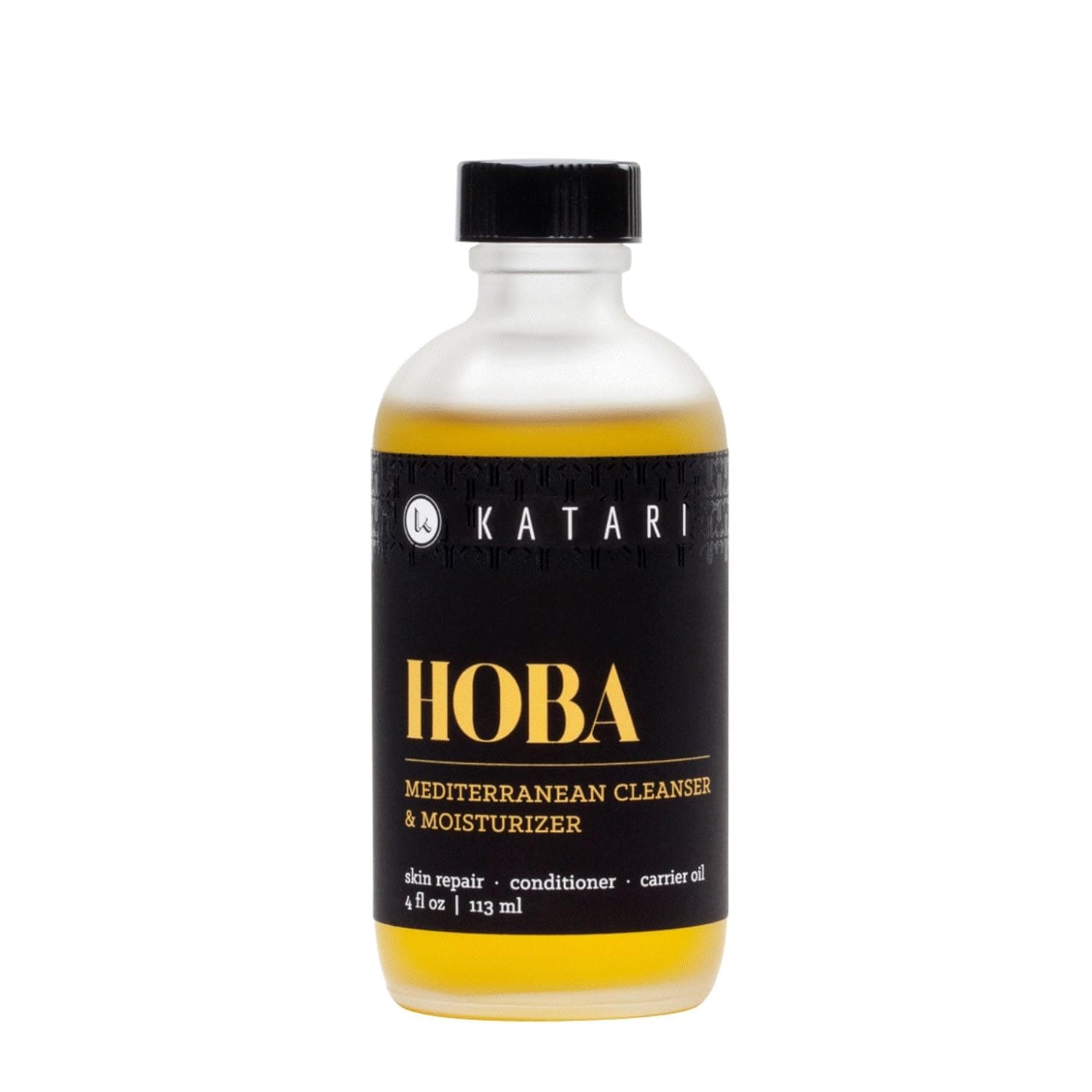 Jojoba Oil by Katari, Organic Cold Pressed Hoba Oil, 100% Pure Natural Carrier Oil for Face and Hair, Certified Organic - 4oz Glass Bottle