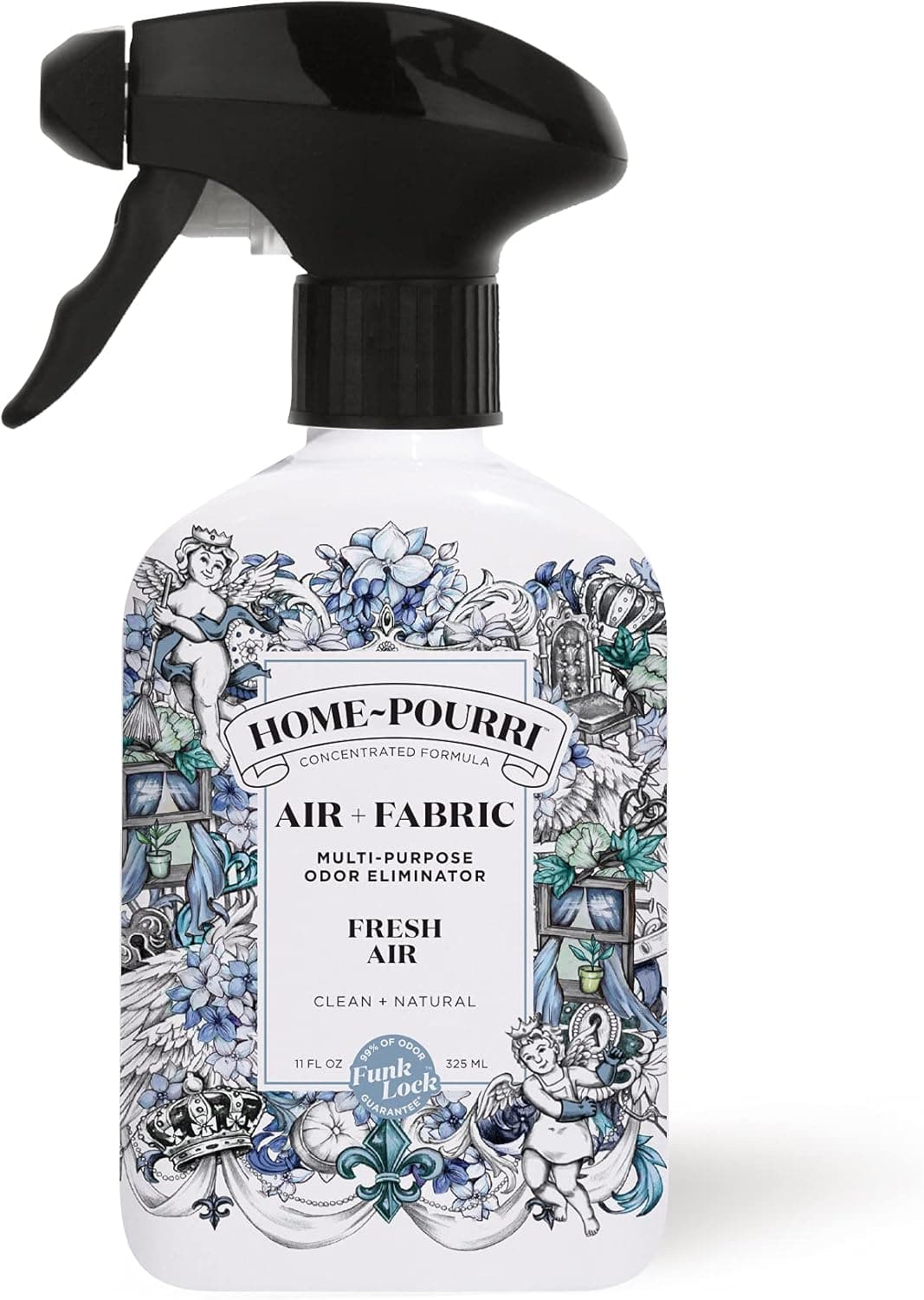 Home-Pourri Air + Fabric Multi-Purpose Odor Eliminator, Fresh Air, 11 Fl Oz - Jasmine, Fresh Air and Mint