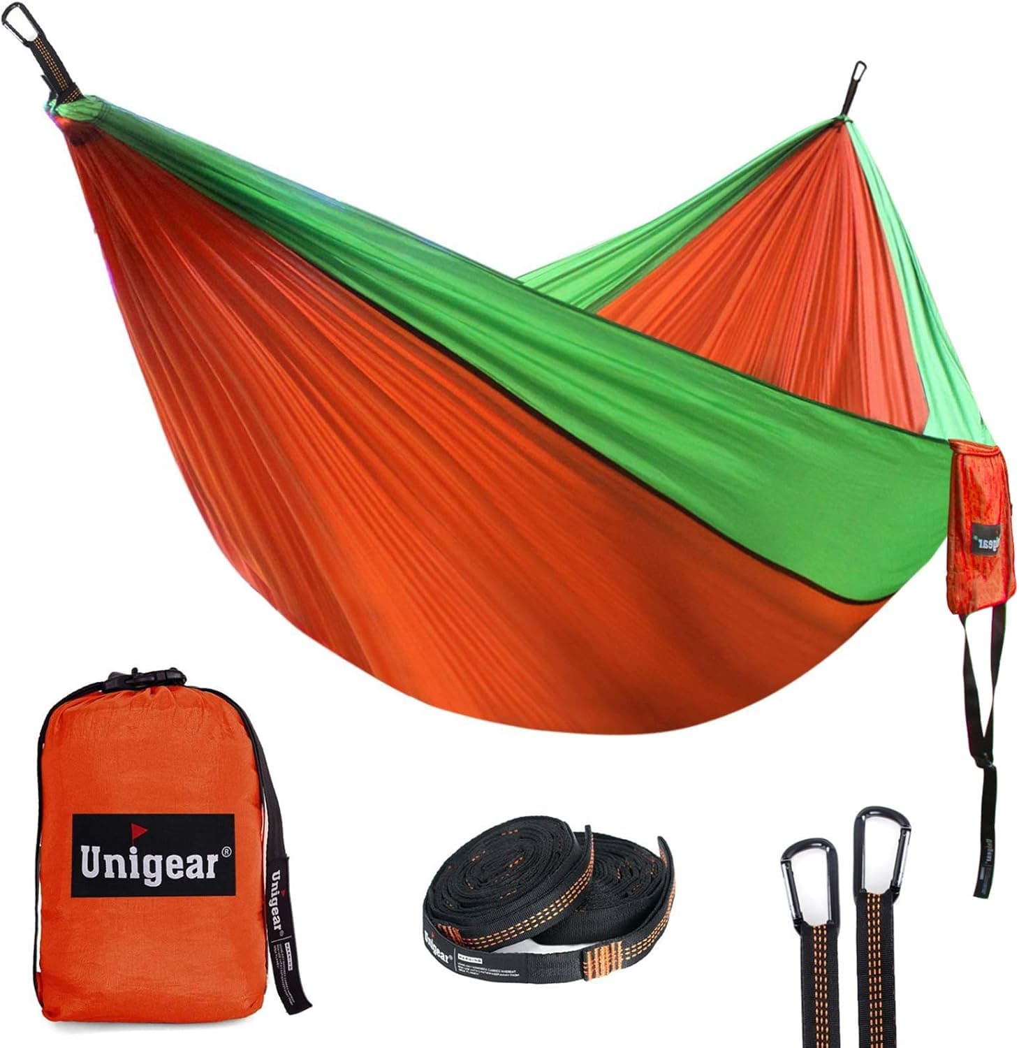 Unigear Camping Hammock Double and Single, Portable Lightweight Parachute Nylon Hammock with Tree Straps for Backpacking, Camping, Travel, Beach, Garden