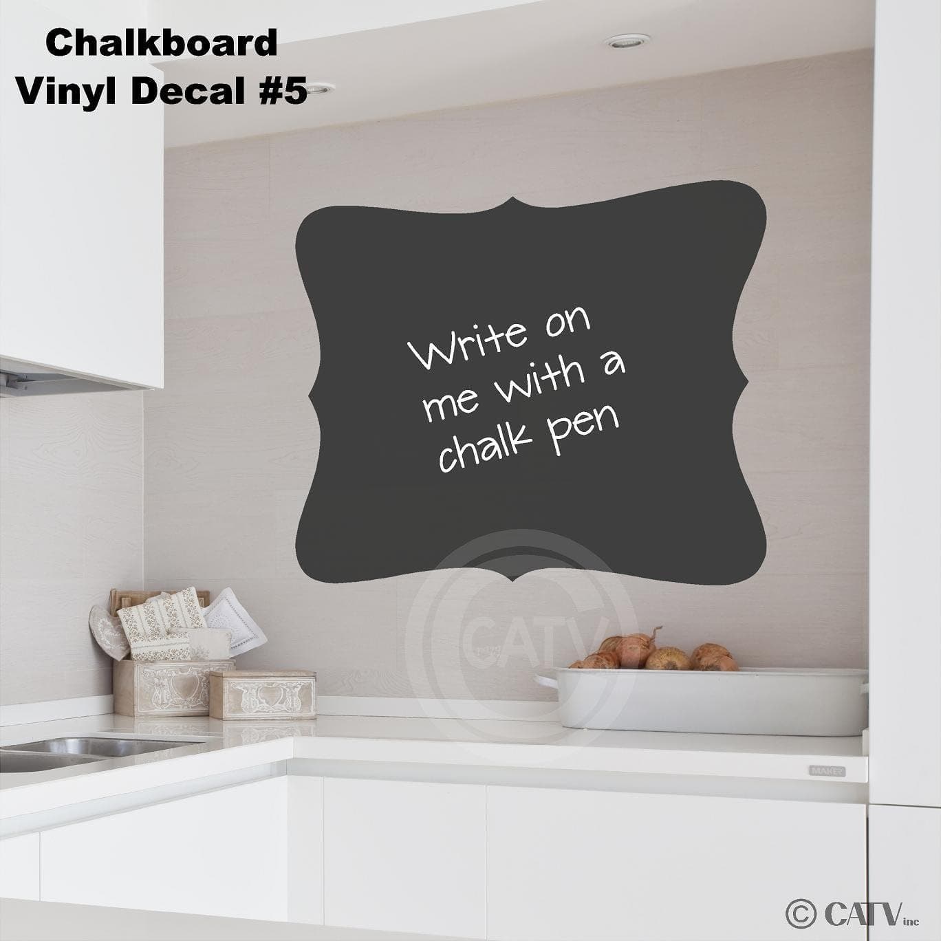 Chalkboard Decorative Frames Vinyl Lettering Wall Decal Stickers (Style E: 17"W x 20"H)