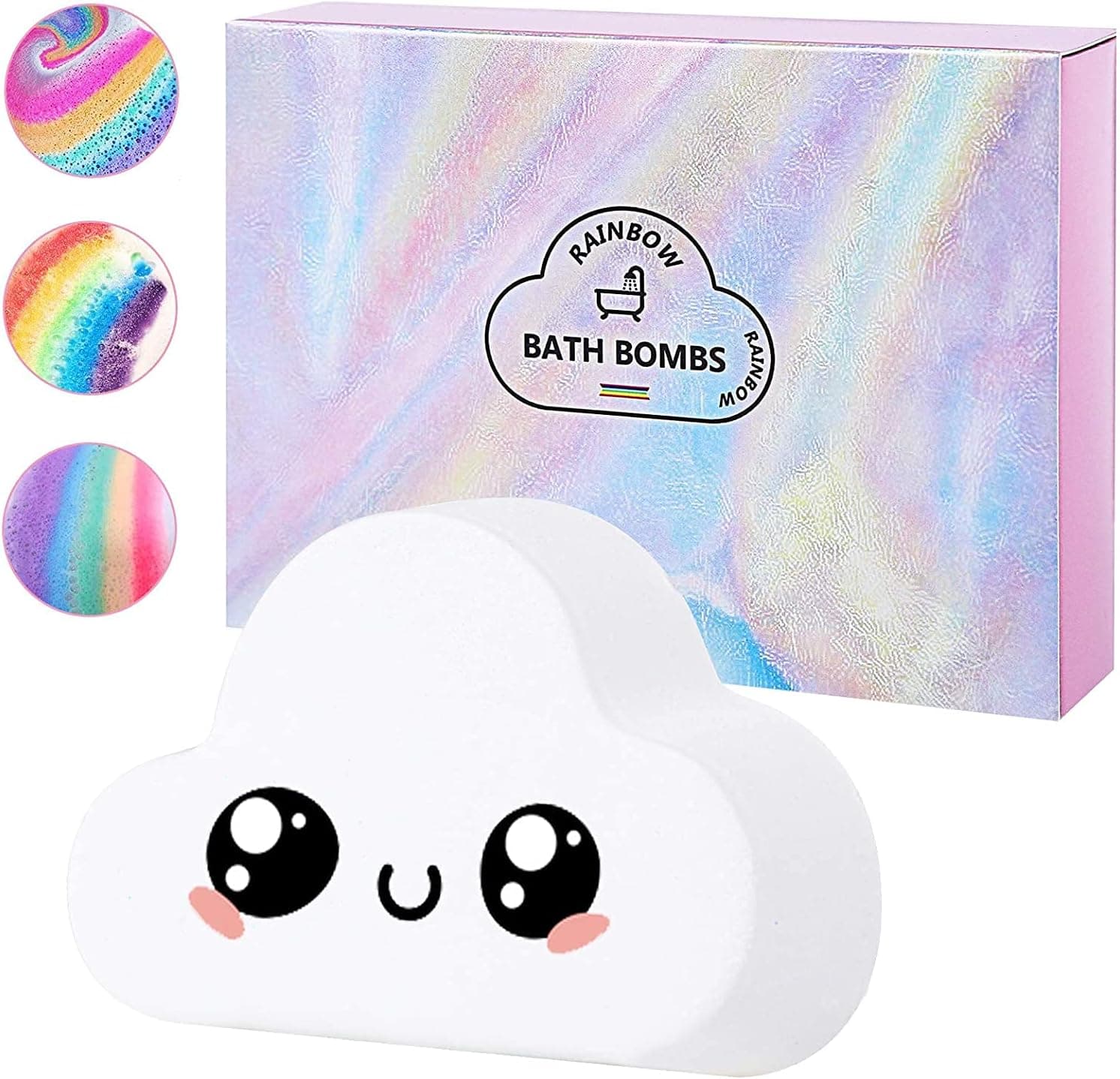 Extra Large Magic Bath Bomb, Special Effect Rainbow Bubbles Bath Bomb in Gift Box, Hand-Made Birthday Gift for Easter Halloween Kids