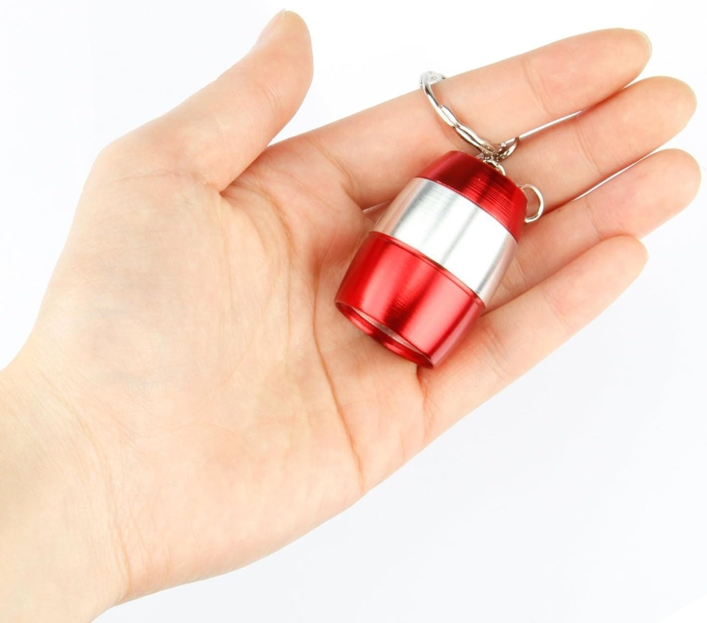 Kubert Super Bright Mini Aluminum Flashlight, Multicolor Super Mini LED Keychain Flashlight - 50 Lumens with 6 LED Lights Each, Red Blue Orange - Eggs led mini flashlight keychain key chain pendant everyday carry boutique advertising gifts - 3 pack
