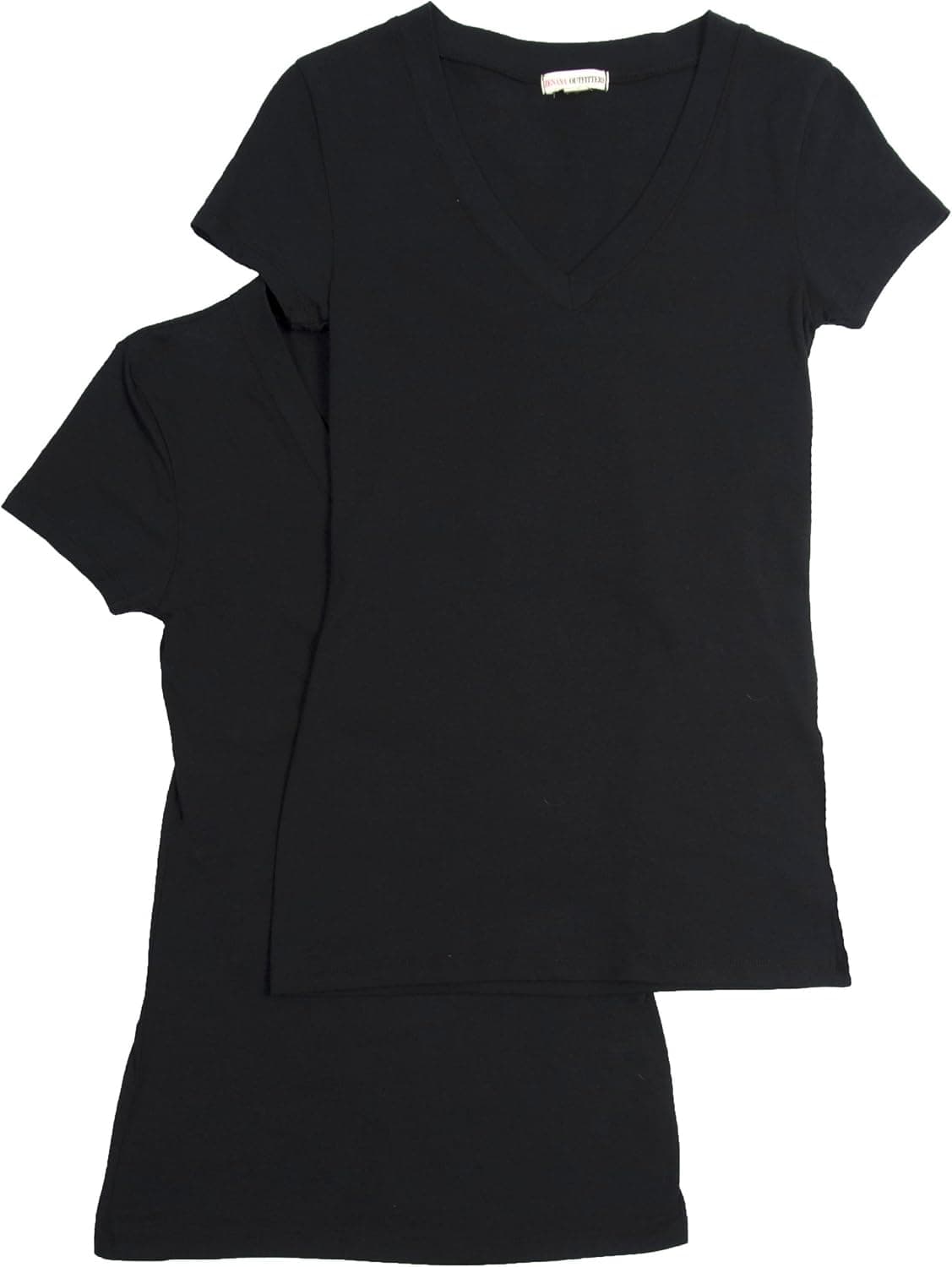 2 Pack Zenana Women's Basic V-Neck T-Shirts Small