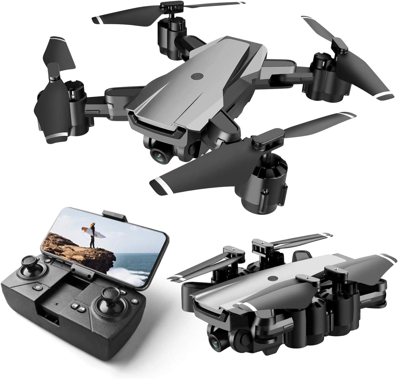 Drones With 4k Hd Camera,5g Wifi Fpv Real Time Transmission,Gesture Selfie,Altitude Hold,Foldable Quadcopte Drone For Adults Kids And Beginners