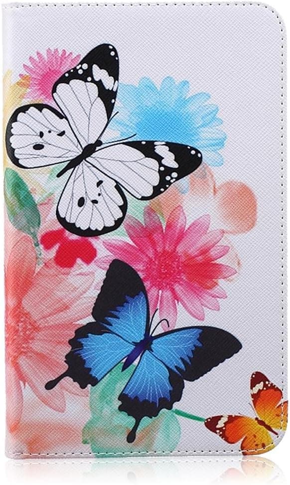 Galaxy Tab 4 7 Inch Case, Itrendz [Cute Smart Case] PU Leather Flip Case [Card Slot Case] [Magnetic] Stand Smart Cover For Samsung Galaxy Tab 4 7 Inch T230 /T231/ T235, Butterfly Floral Flower