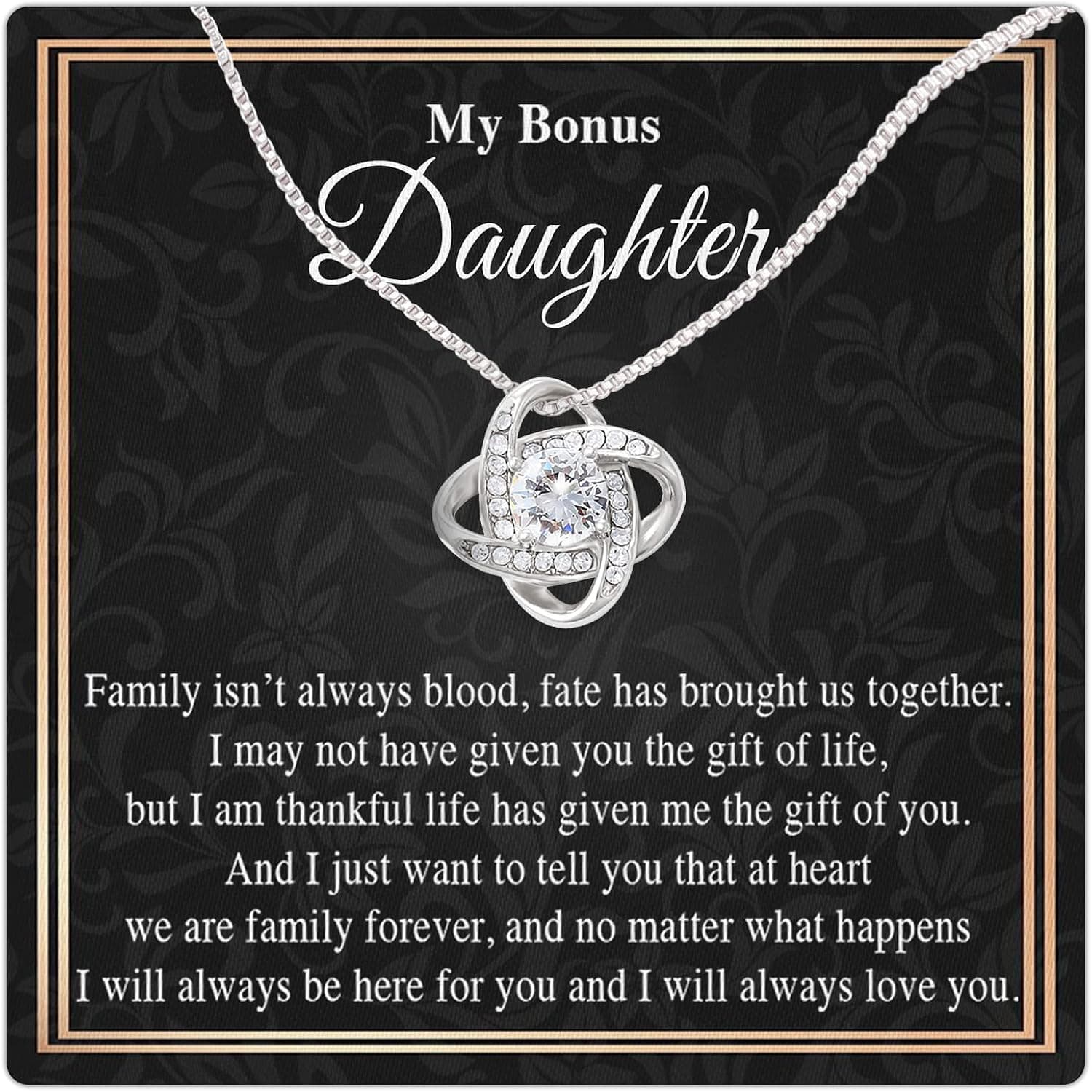 Bonus Daughter Gifts From Stepdad, Step Daughter Gifts From Stepmom, Stepdaughter Gifts From Stepdad, Father Stepdaughter Necklace, To My Bonus Daughter Necklaces, Christmas Gifts For Bonus Daughter