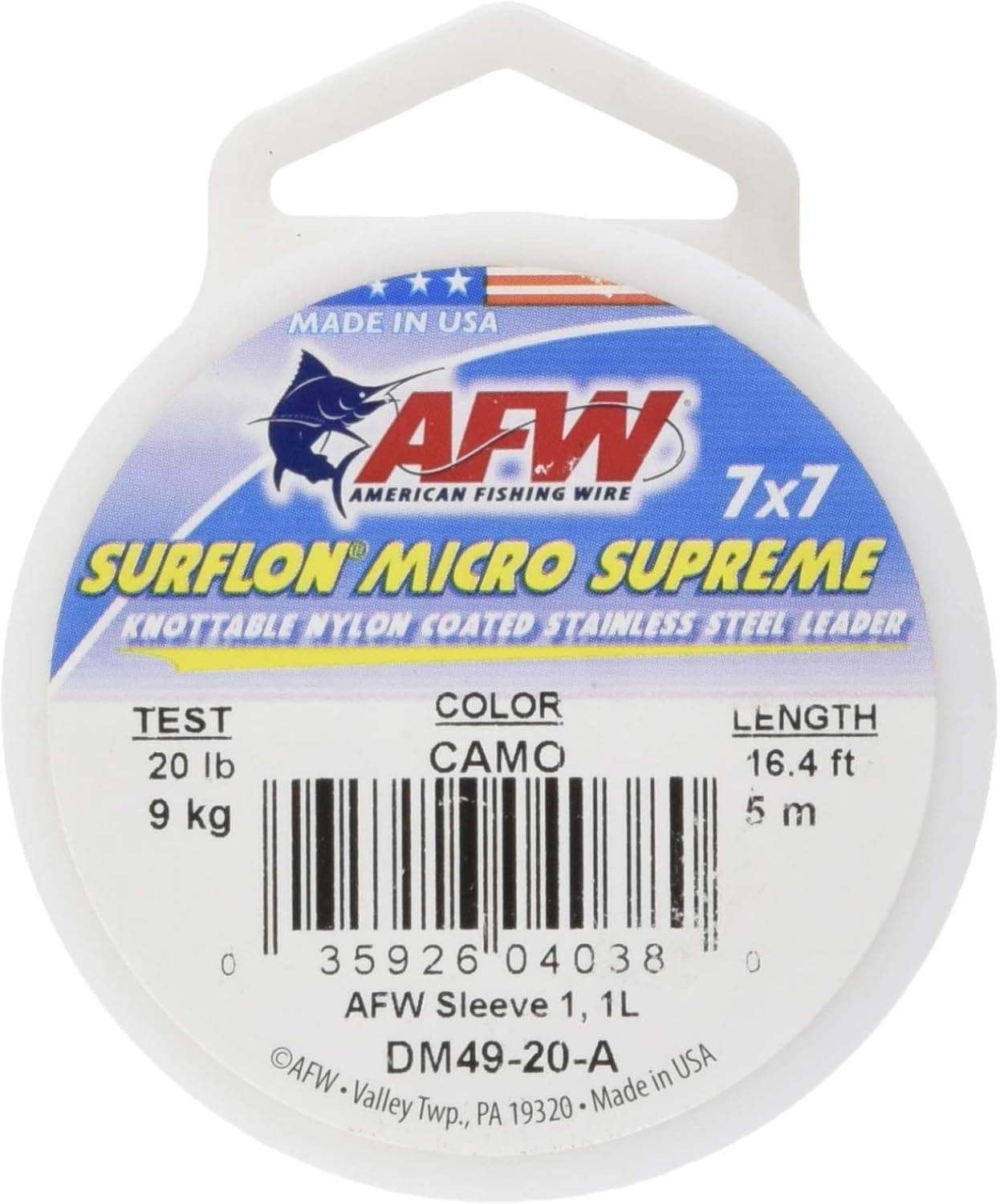 American Fishing Wire Surflon Micro Supreme Nylon Coated 7x7 Stainless Steel Leader Wire