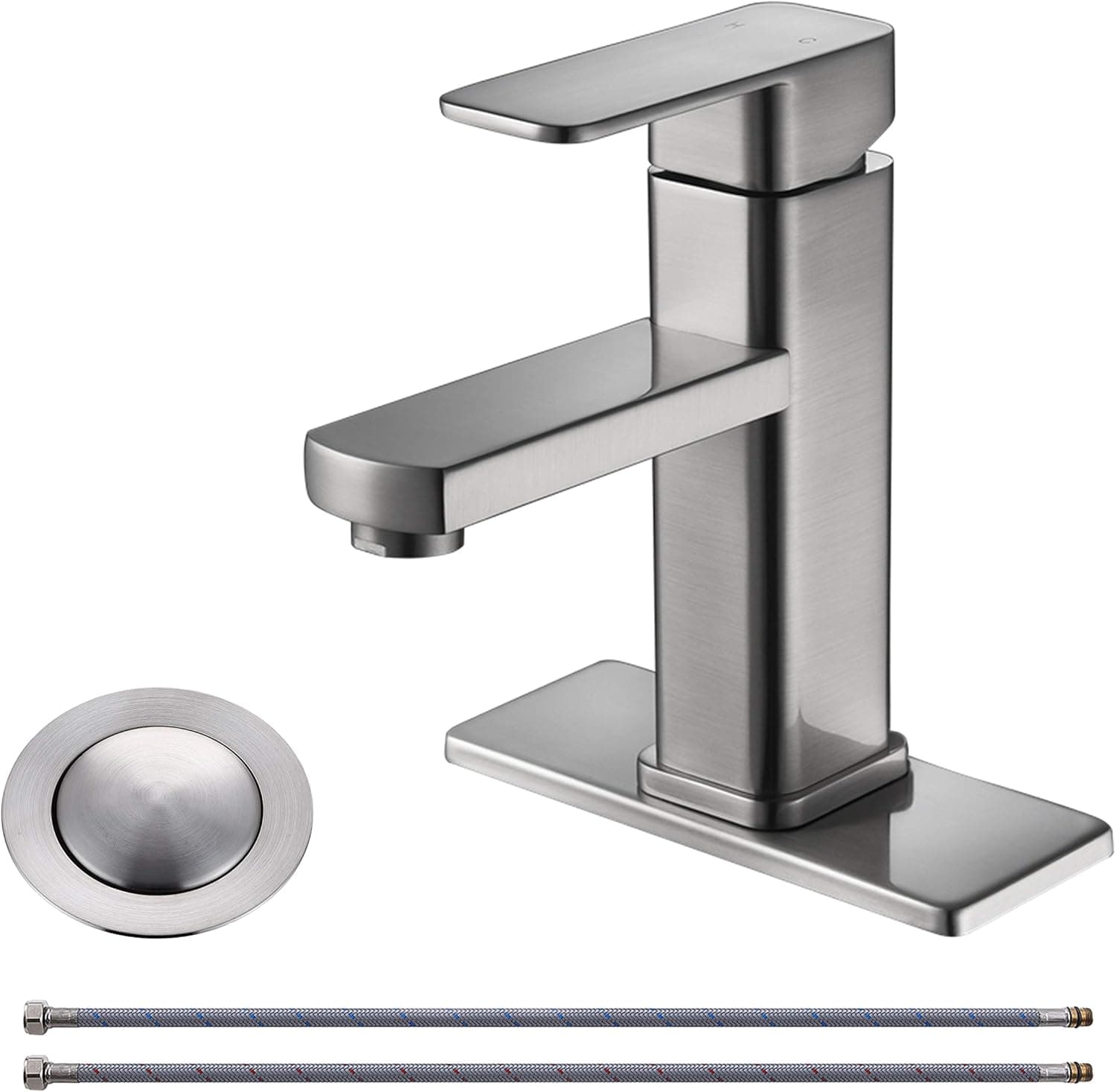 Mejor Modern Best Commercial Single Handle Bathroom Faucet,Brushed Nickel,ME021-BN