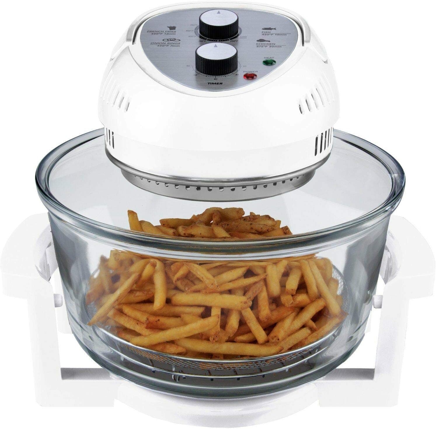 Big Boss Air Fryer, Super Sized 16 Quart Large Air Fryer Oven Glass Air Fryer, Infrared Convection Healthy Meal Electric Cooker with Timer, Dishwasher Safe, Plus 50+ Recipe Book