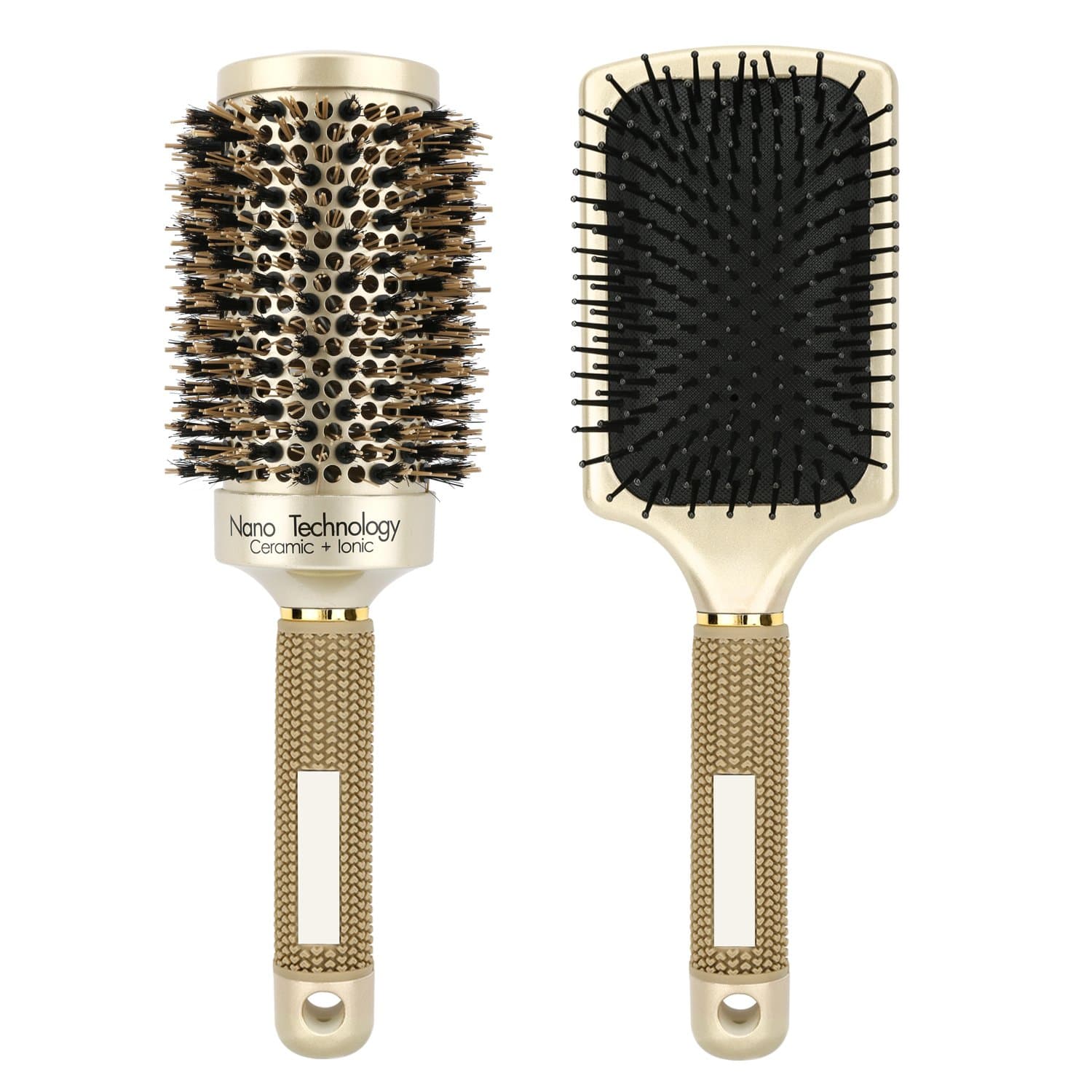 Hairbrush Anti-Static Paddle Air Cushion Comb Helps Detangling Massage Scalp with Ceramic Ionic Round Comb Hair Roll Brush