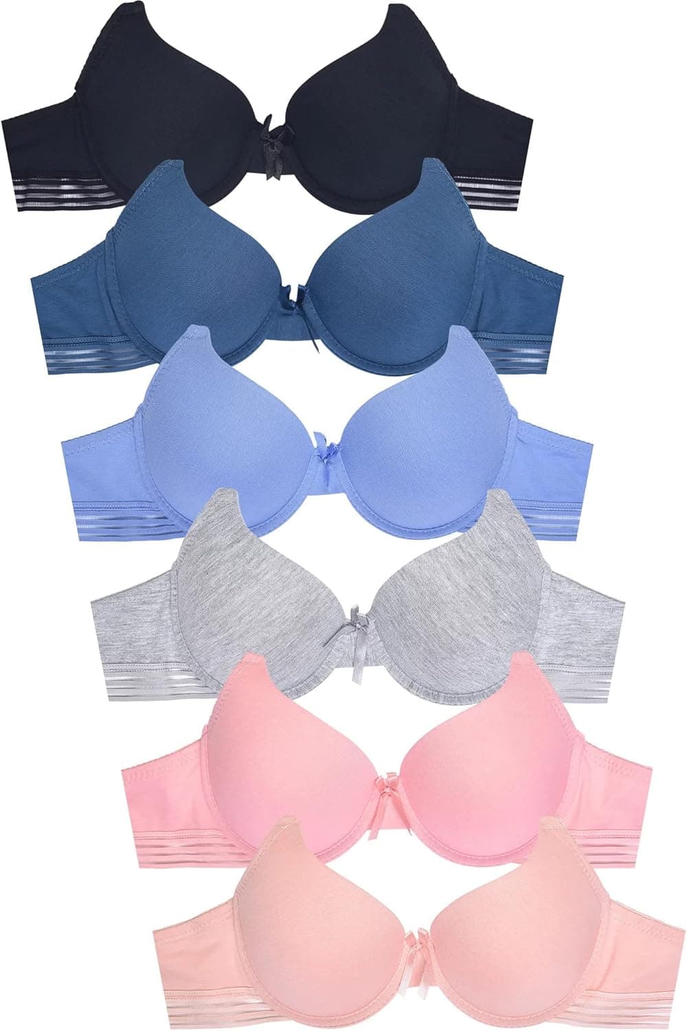 2ND DATE Women's Assorted Bras (Packs of 6) - Various Styles