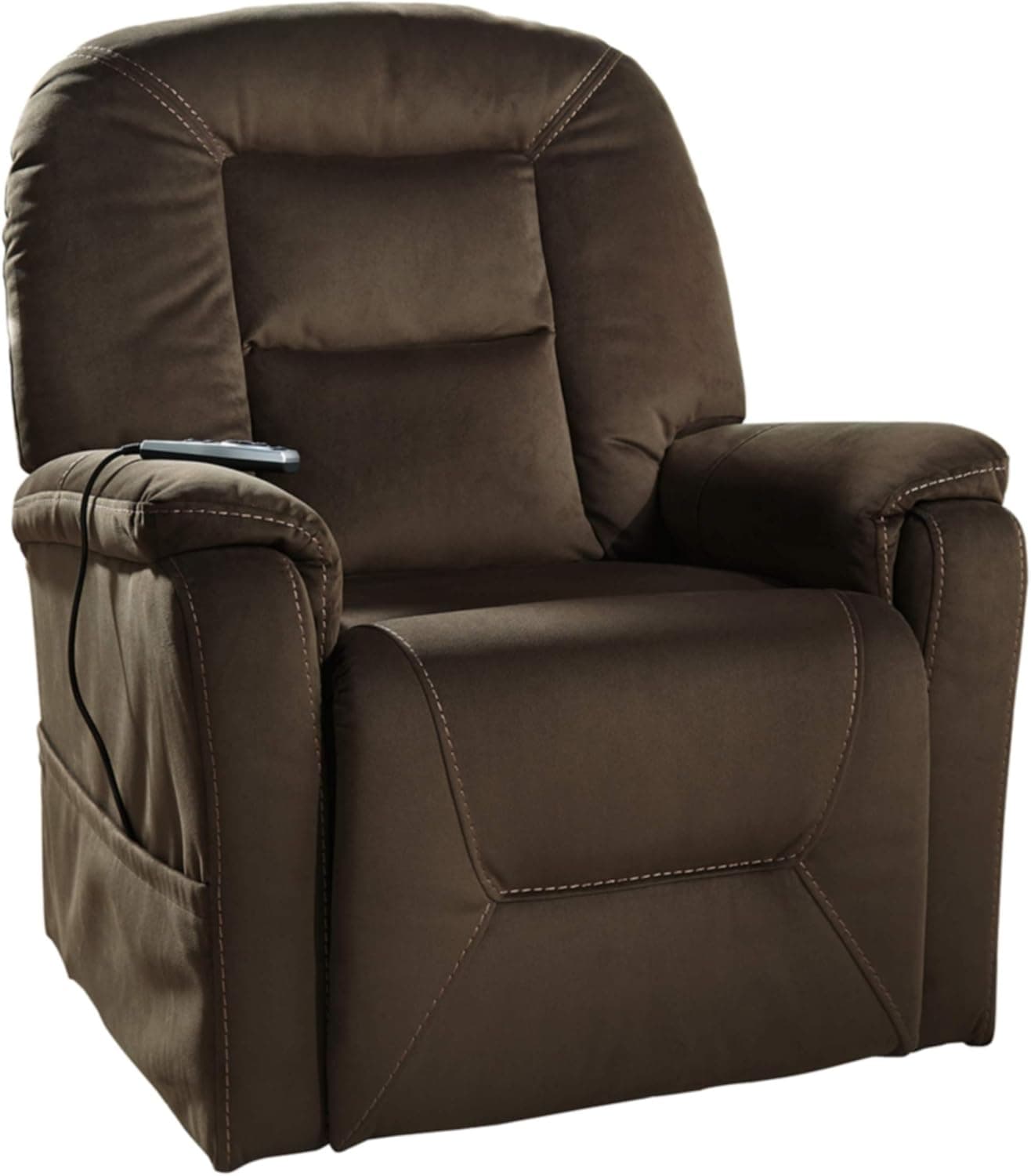 Signature Design by Ashley Samir Power Lift Recliner for Elderly with Heated & Massage Seat, Brown