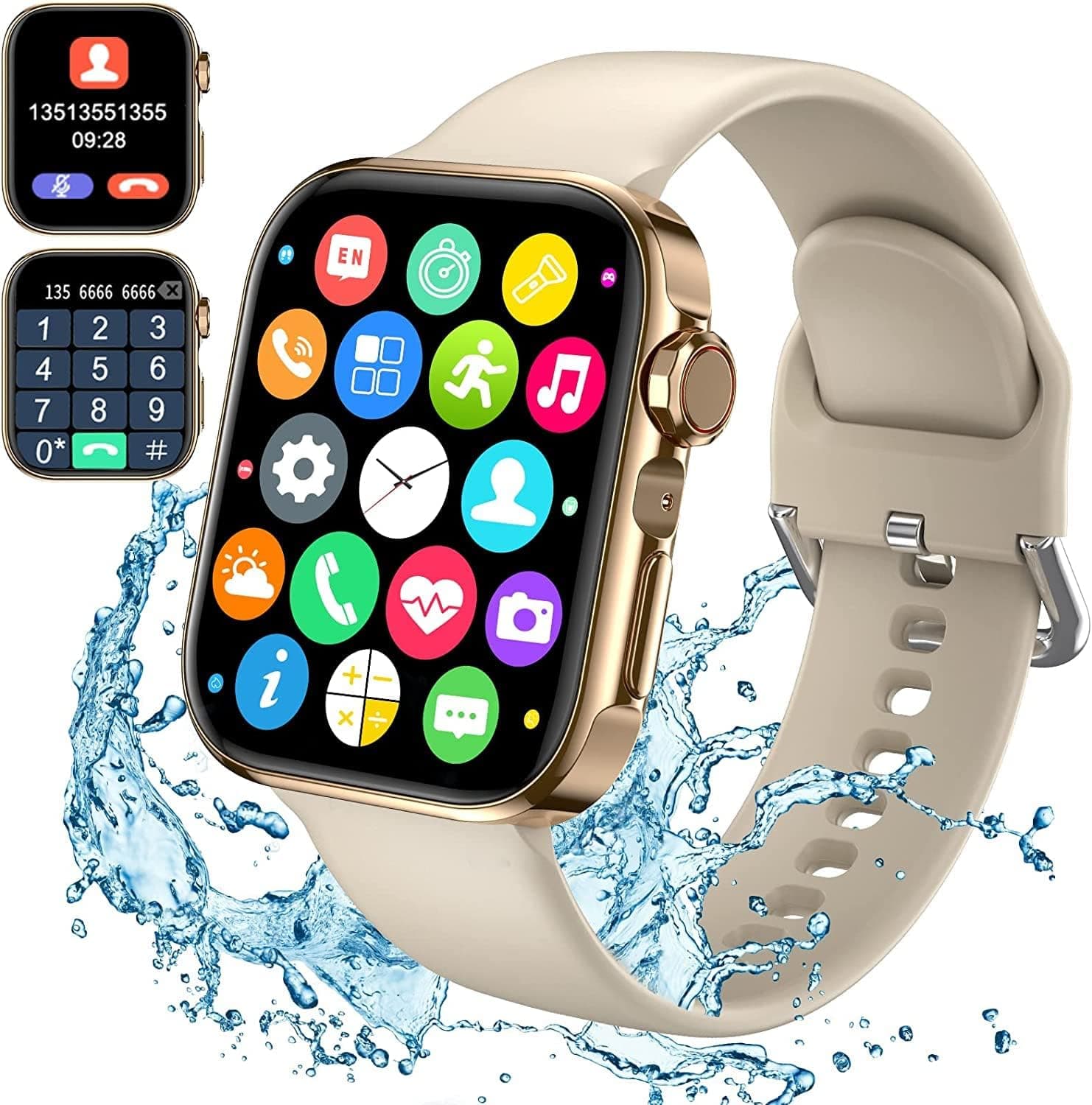 Fitness Tracker with Heart Rate Monitor, Smart Watch for Men Women, with 1.81" Large Screen, Support Call Dial/Receive, IP65 Waterproof Fitness Watch Sleep Monitor Activity Tracker for iOS Android