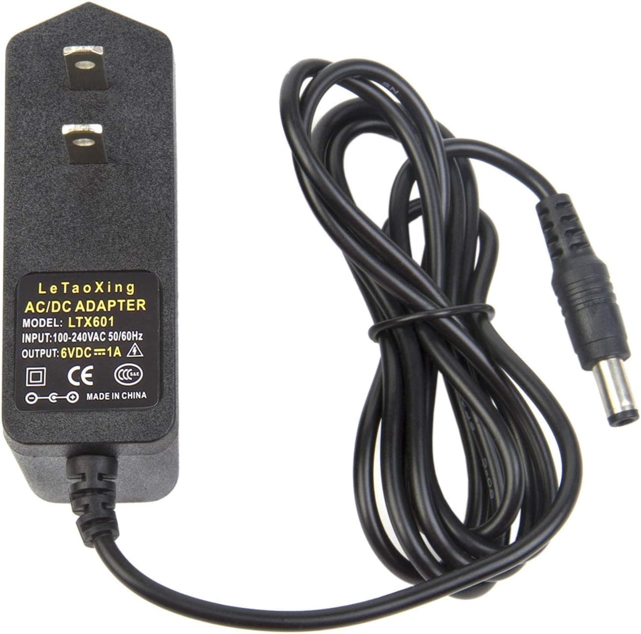 6V 1A Power Supply, COOLM AC 100-240V to DC 6V 1A Power Adapter 6W Chrager 5.5 x 2.5mm/2.1mm for Trash Can Arm Blood Pressure Monitor Doorbell Alarm AM/FM Replacement 6V 500mA 0.5A
