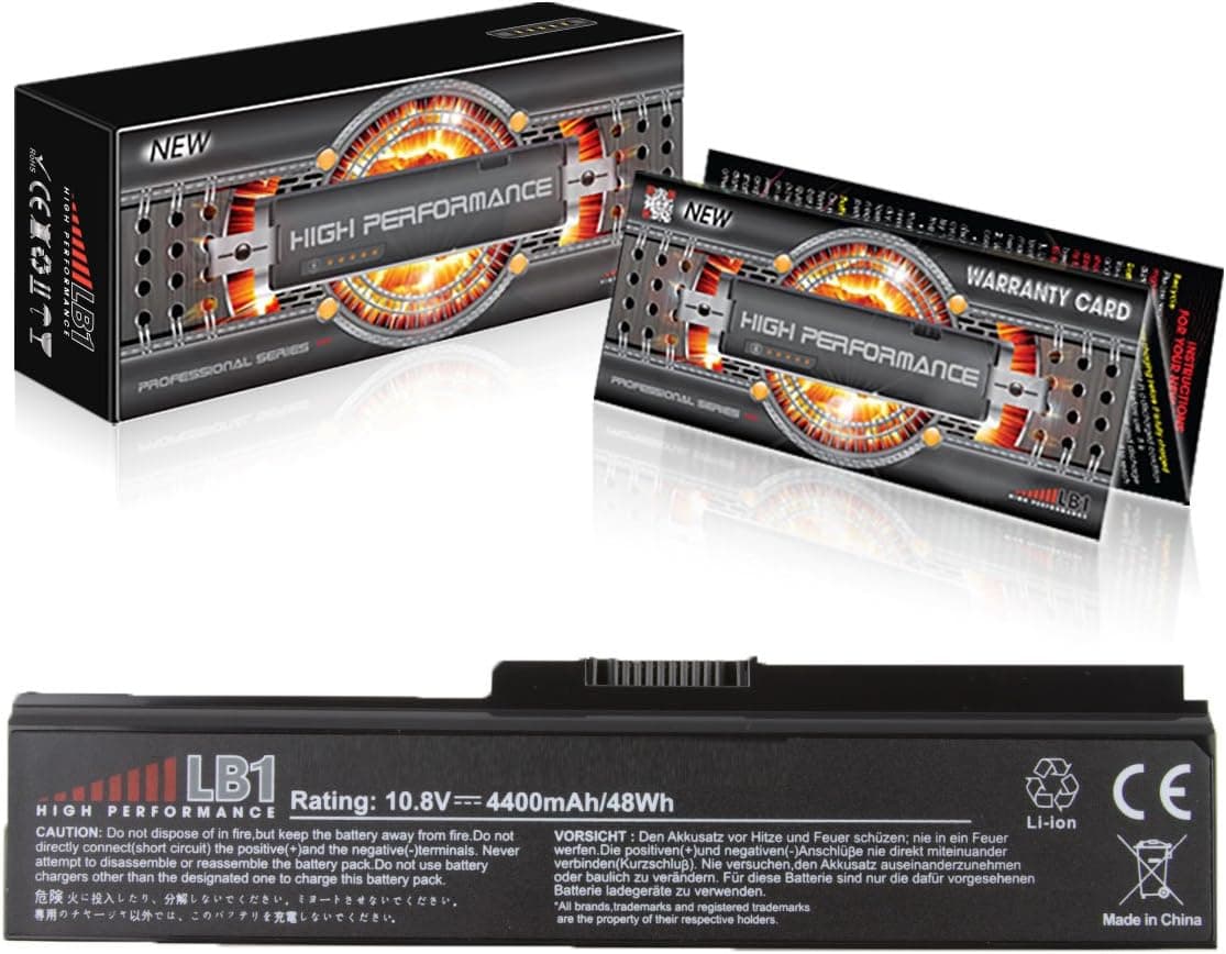 LB1 High Performance Battery for Toshiba Satellite C655-S5061 M300-S1002X L650-18E P750-13M M600-02S M328
