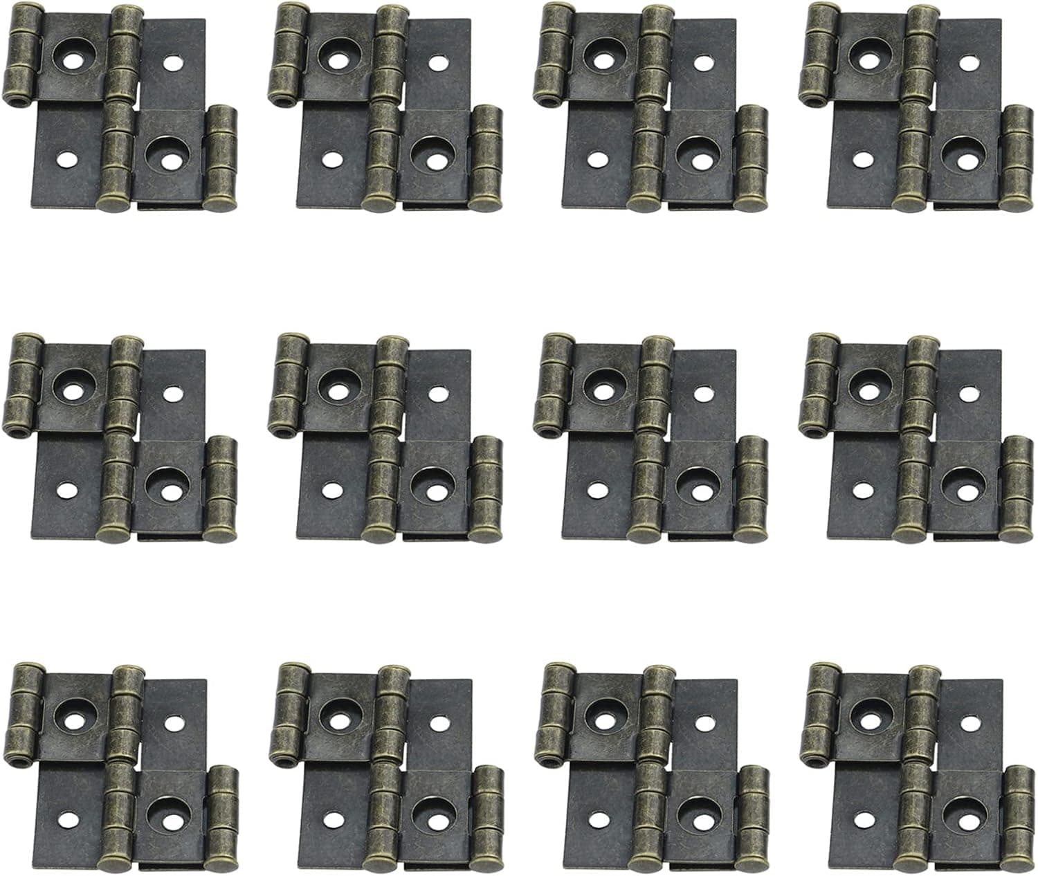 Antrader 2-Inch Retro Style Folding Double Acting Screen Hinge Bronze Tone Pack of 12