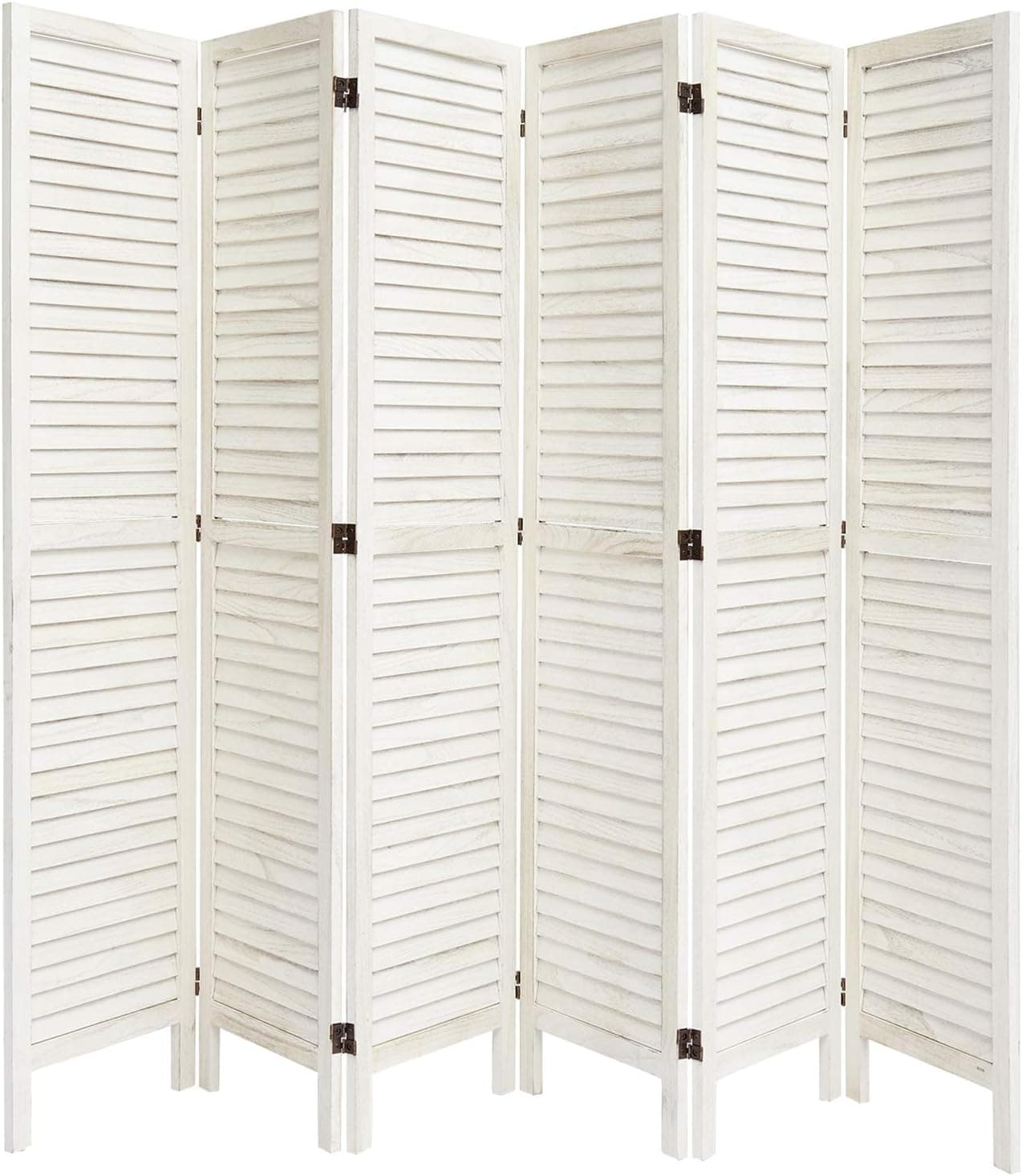 Kinlife 6 Panel Wooden Room Divider Screen Folding Portable Privacy Dividers Wall Screens for Indoor Home Office Bedroom (White)