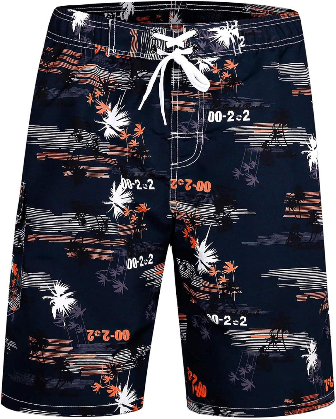 APTRO Men's Swimming Trunks with Mesh Lining and Pockets Palm Tree Holiday Quick Dry Board Shorts Swimwear (XXL, 1526 Orange)
