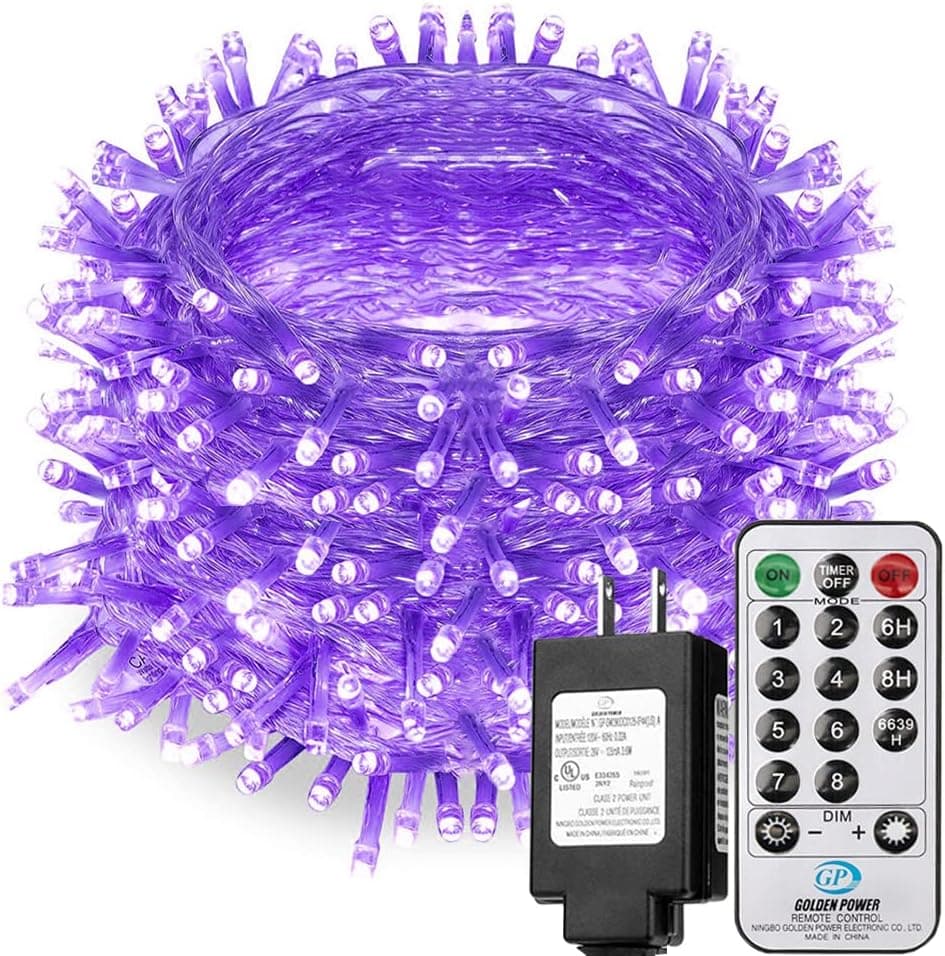 Solhice 60ft Blacklights String Lights 240 LEDs with Remote for Glow Party, Black Lights Plug in Indoor Lights, Black Fairy Lights for Birthday Fluorescent Party Bedroom Decor Body Paint Lighting