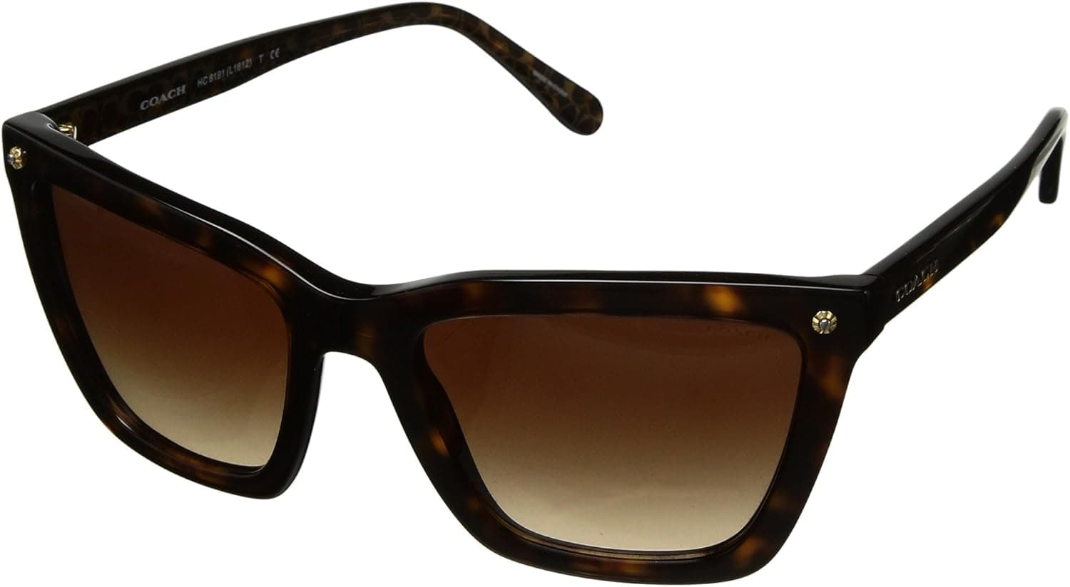 Coach L1612 HC8191 Sunglasses 539413-56 - Dark Tort/Dark Tort Gold Sig C Frame, HC8191-539413-56