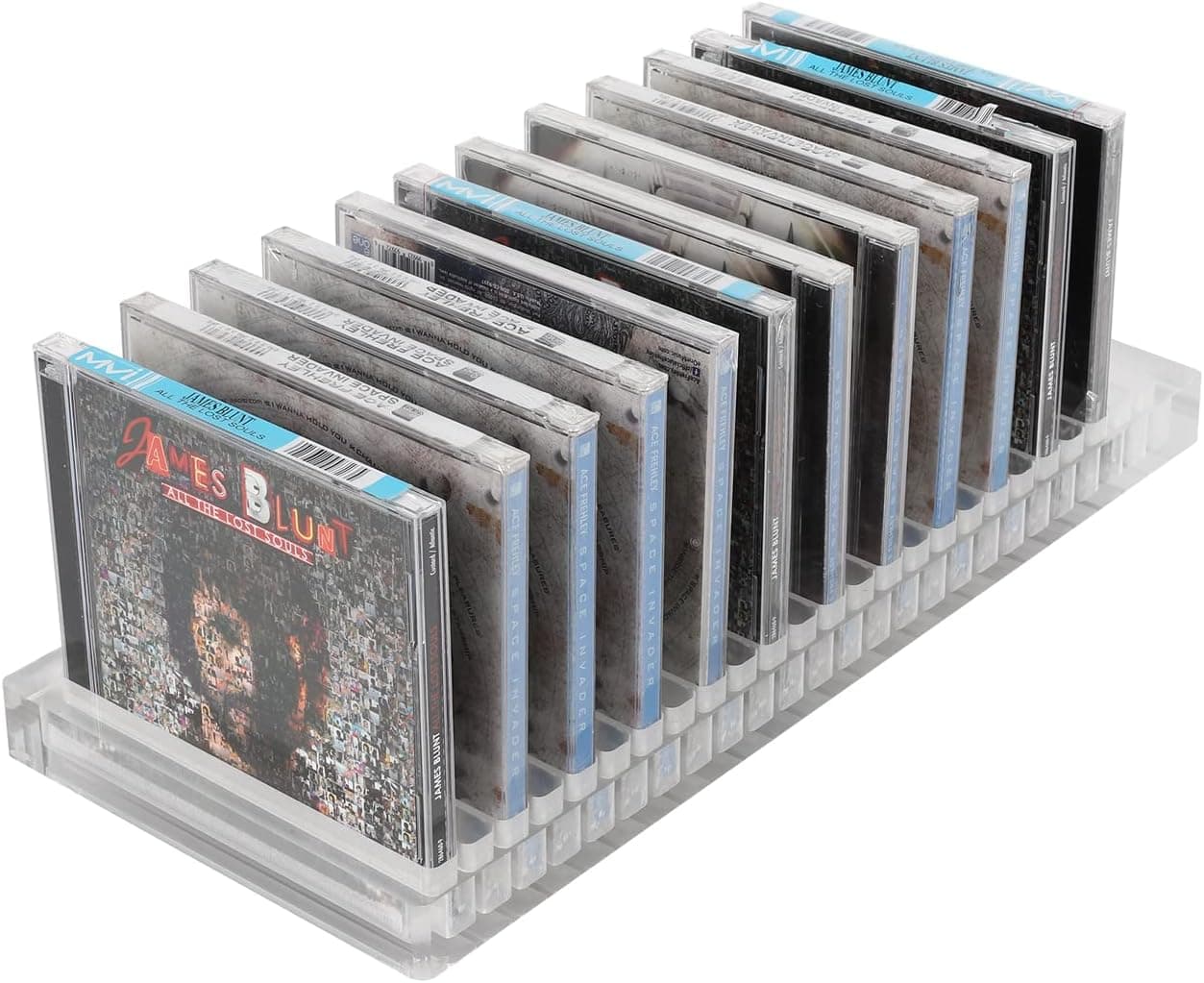 EAYOYAE CD Case Holder,Standard Acrylic CD Storage Stand, Organizers CD Racks Holds 25PCS Jewel Case