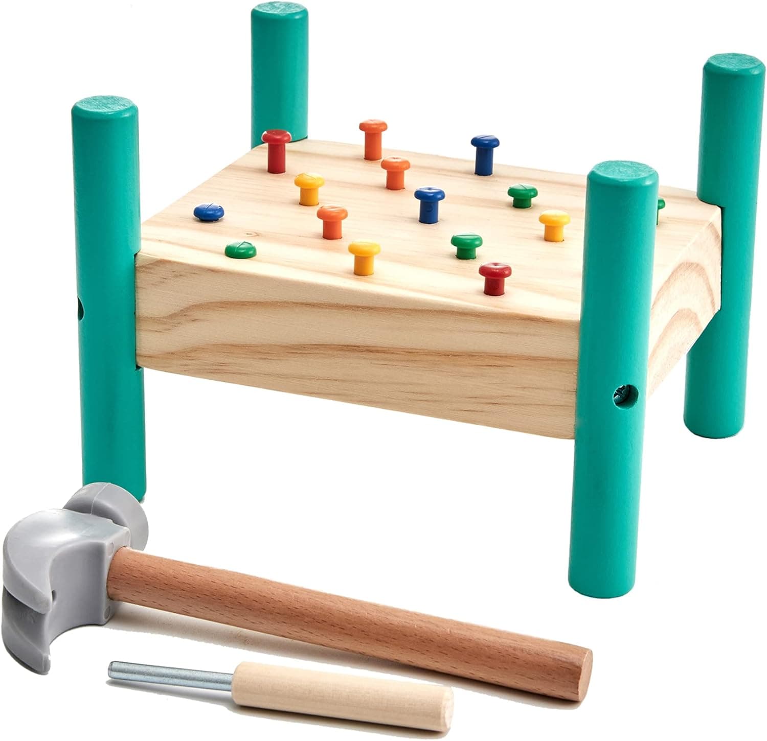 Lanttoe Wooden Hammering Pounding Toy - Preschool Educational Toy for Toddlers- Montessori Toys for Toddlers Learning Fine Motor Skills Age 3 - 6 Years Old