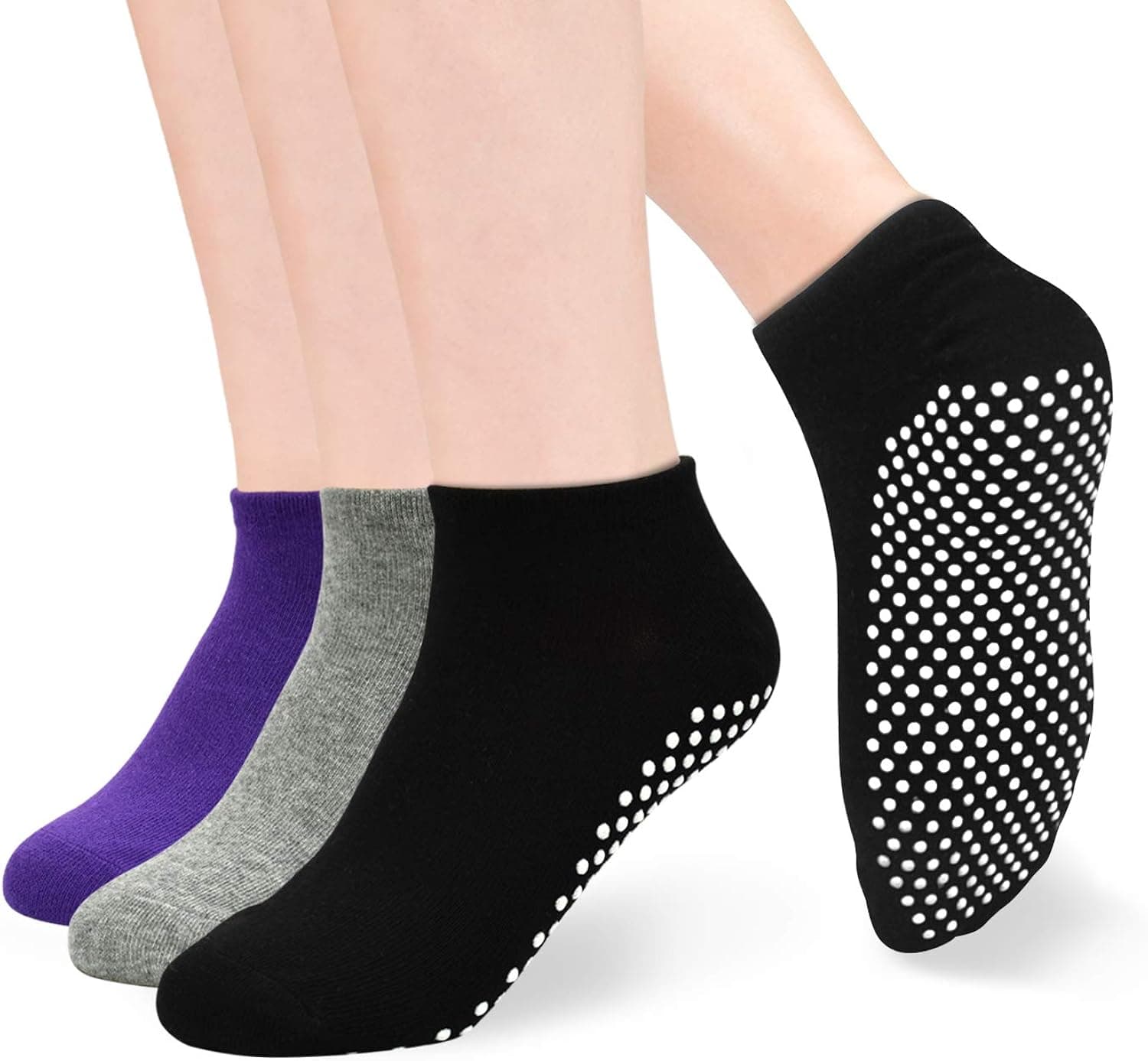 Non Skid Slip Sticky Grippers Socks Pilates Ballet Barre Yoga Socks for Women