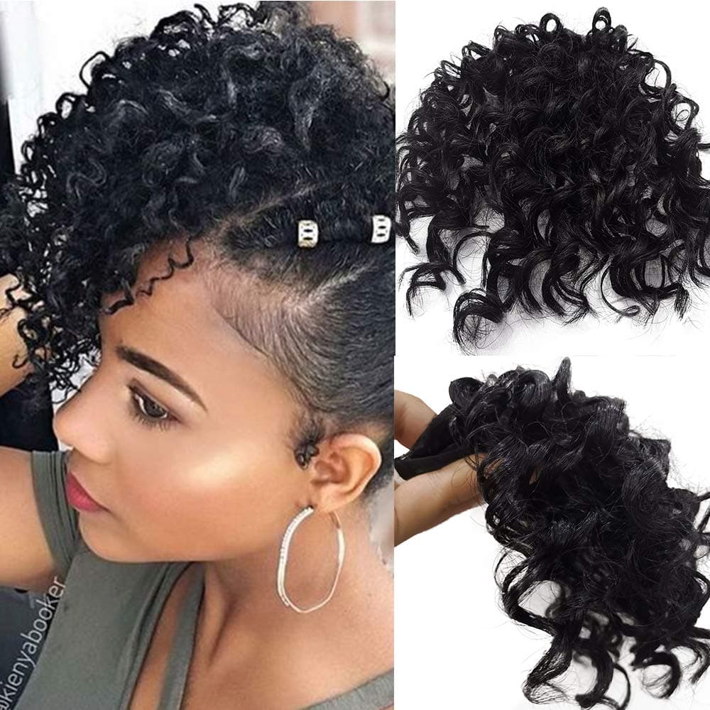 Afro Kinky Curly Bangs for Black Woman Clip in Bangs, Curly Black, Size No Size