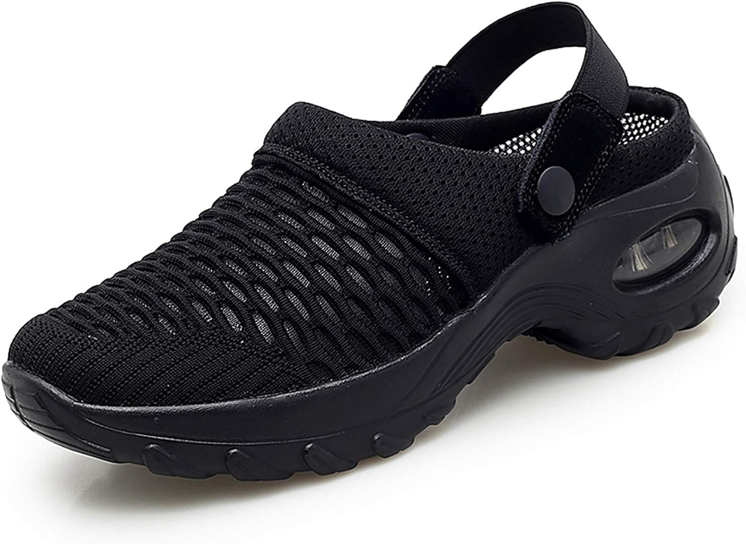 Trsorini Mules Clogs for Women Summer Air Cushion Platform Mesh Mules Sneaker Sandals for Female Lightweight Beach Shoes Outdoor Slippers Walking Shoes