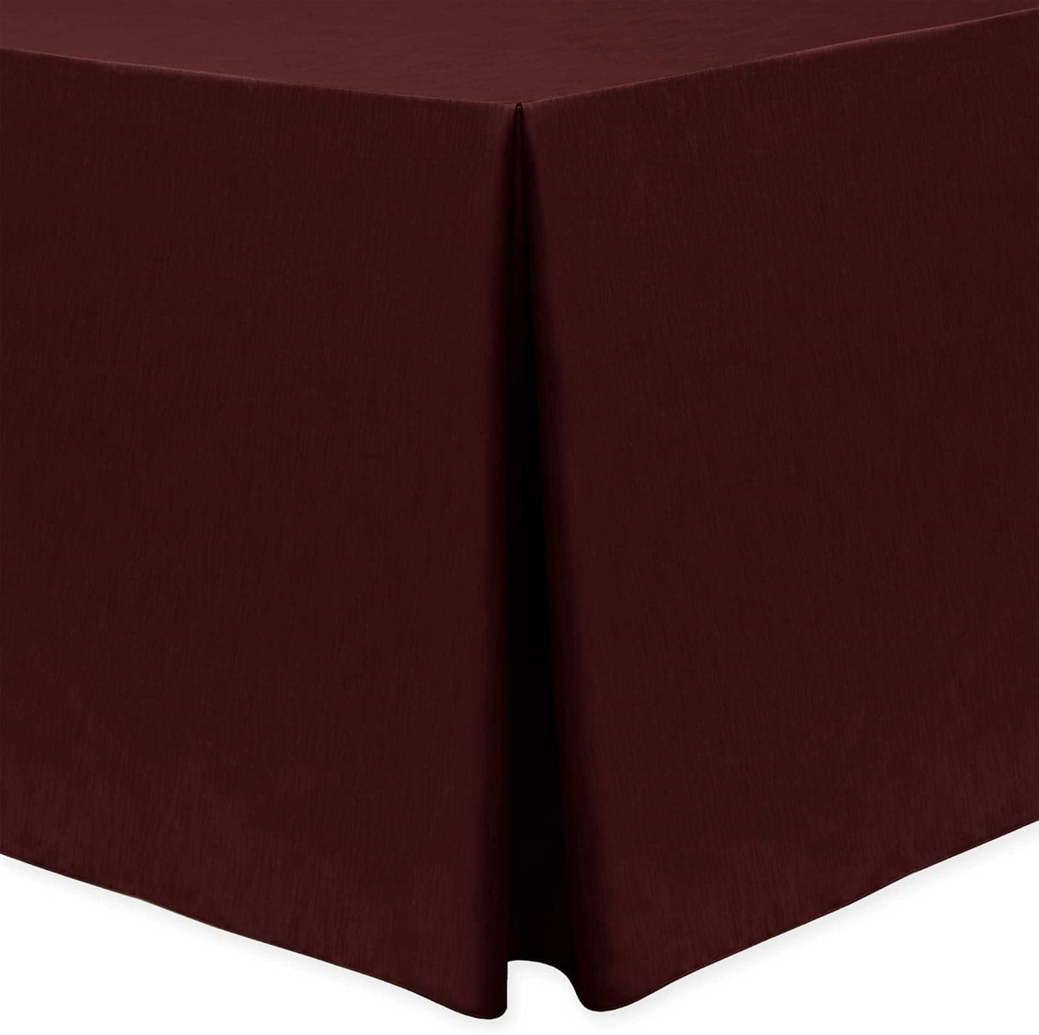 Ultimate Textile Shantung - Majestic 6 ft. Fitted Tablecloth -30" W x 72" L x 30" H- Burgundy Red