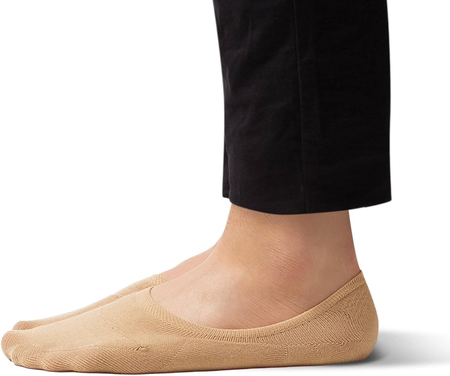 Best BASIC Casual No Show Active SoleHugger Loafer Active SoleHugger Loafer Socks for Men - Guaranteed Non-Slip - Beige Regular 4 pairs