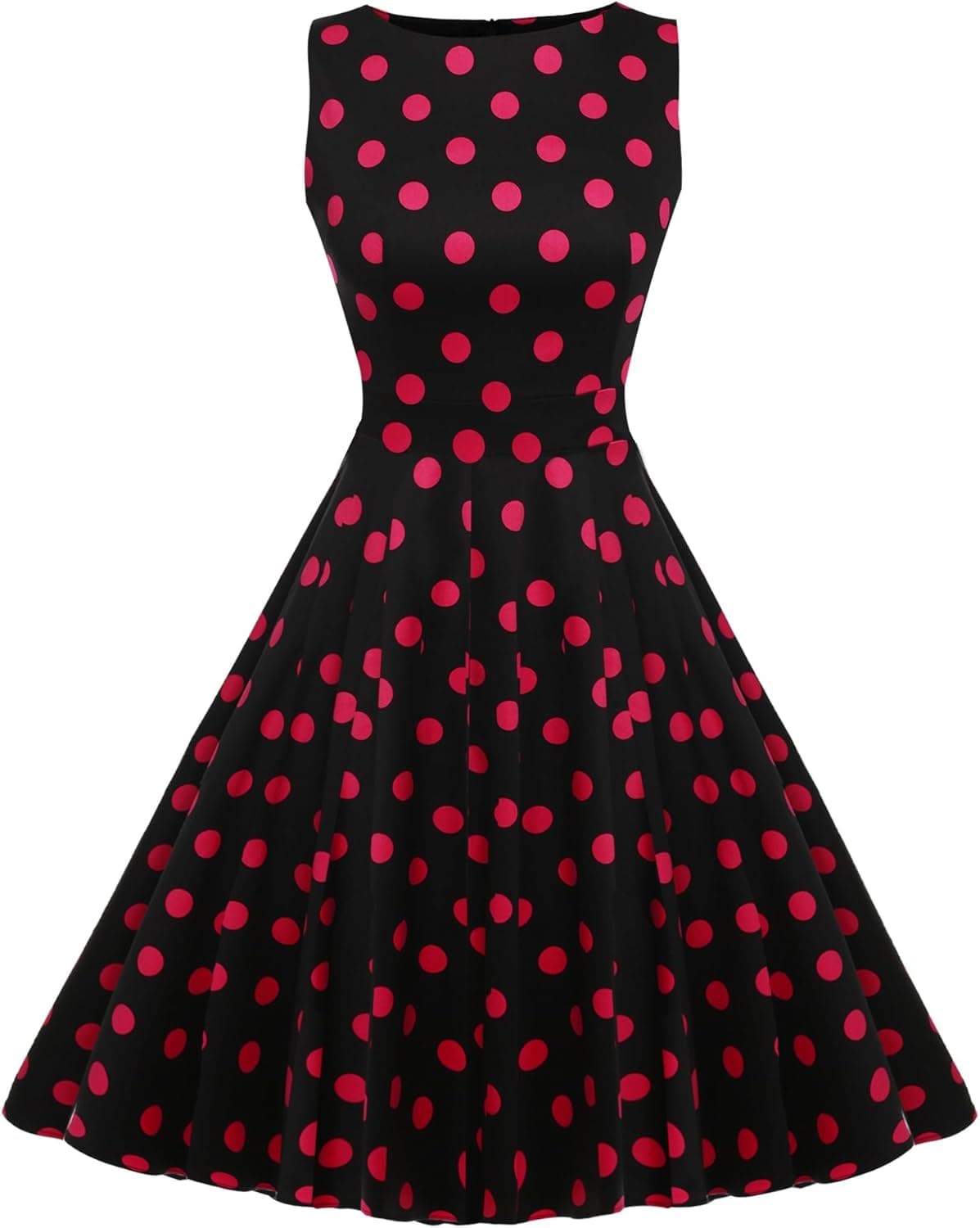 ACEVOG Women's 1950s Vintage Rockabilly Evening Cocktail Party Dress,Rose Red,X-Large