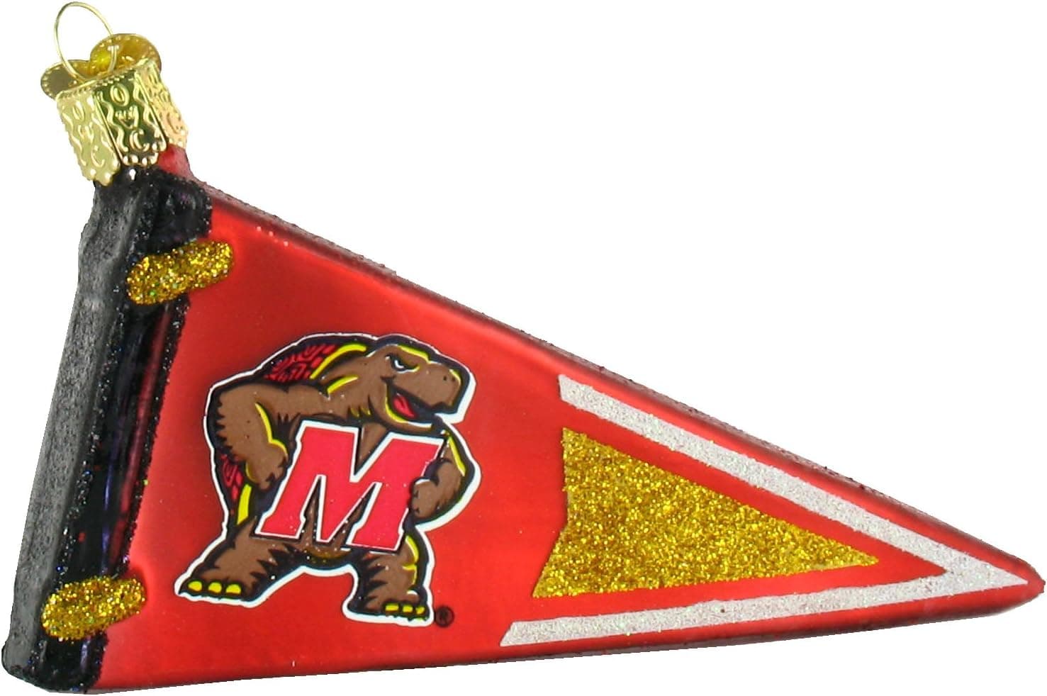 Old World Christmas NCAA Maryland Terrapins Glass Pennant Ornament