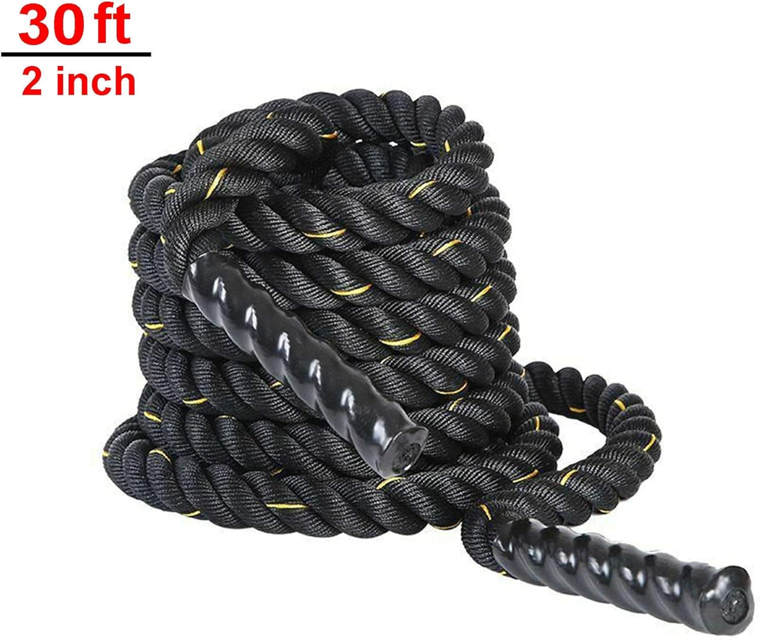 X-Power Battle Exercise Training Rope,2 Inch Diameter Poly Dacron Full Body Workout Equipment for Strength Training, Cardio Workout, Crossfit, Home Gym Fitness Exercises(30ft)