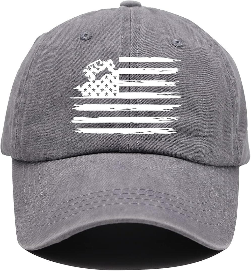 HHNLB American Flag Trucker Hat, Adjustable USA Flag Car Baseball Cap Distressed Retro Washed for Men Women