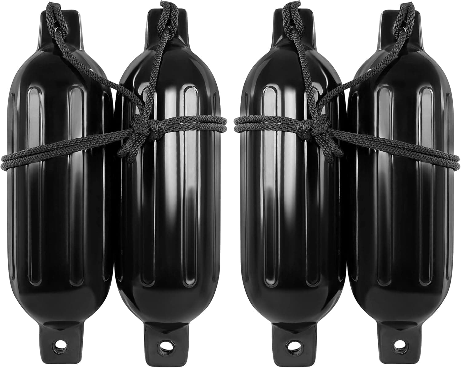 BISupply Boat Bumpers for Docking - Boat Fenders 4 Pack 22.8 x 7.8in Buoys with 2 Fender Lines and 12in Inflator Pump