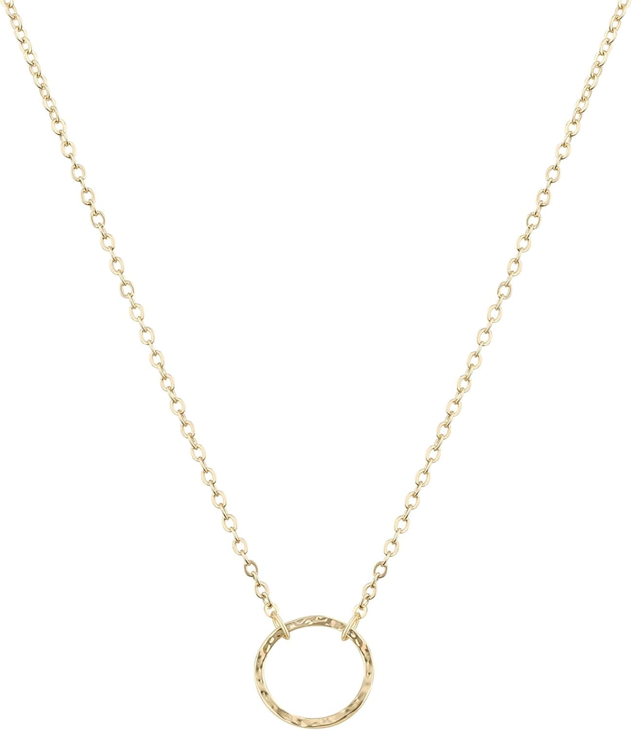 Choker Necklace,Circle Choker Necklace, Dainty Necklaces For Women Karma Open Circle Pendant Neckalces for Women
