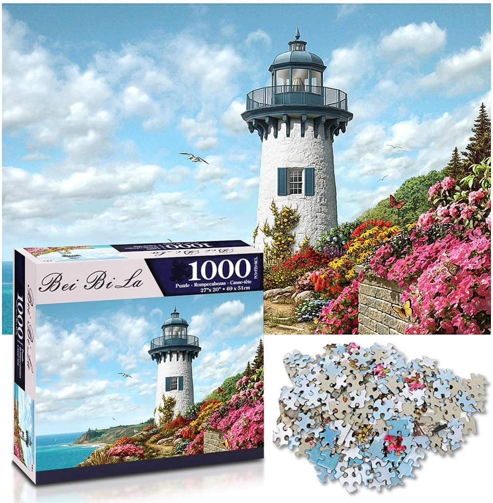1000 Piece Jigsaw Puzzles for Adults Teen Kids - Adult Decompression Children Educational Puzzles Game Toy Gift Home Decoration, Lighthouse Pattern, 27x20 inch
