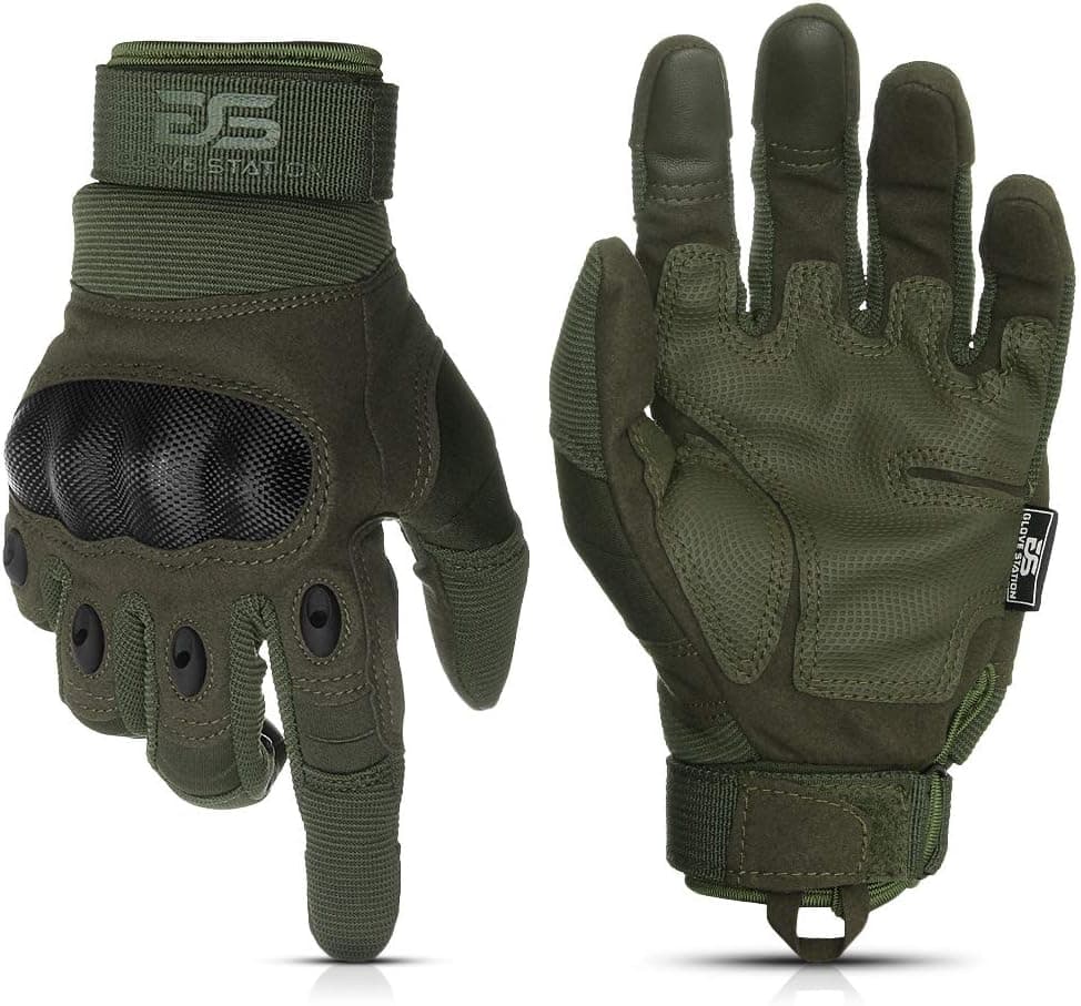 Glove Station - Tactical Shooting Hard Knuckle Gloves for Men and Woman with Touchscreen Fingers - Durable and Comfortable Hand-Gear for Outdoor Work Shooting and Hunting